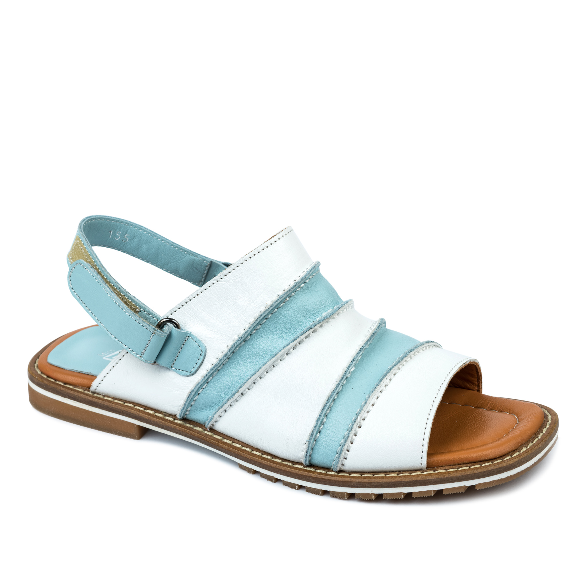 Leather sandals A645 - BLUE