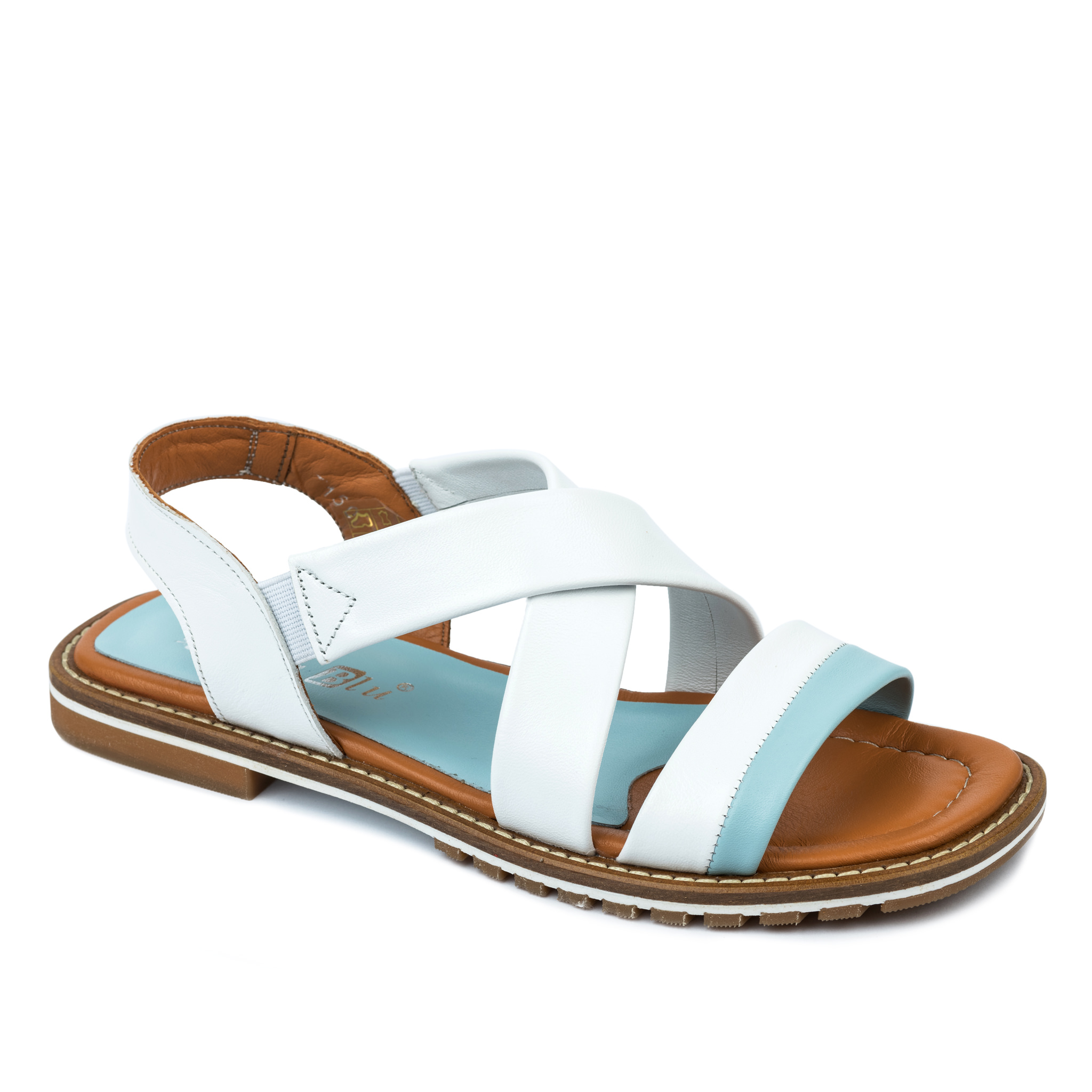 Leather sandals A646 - WHITE
