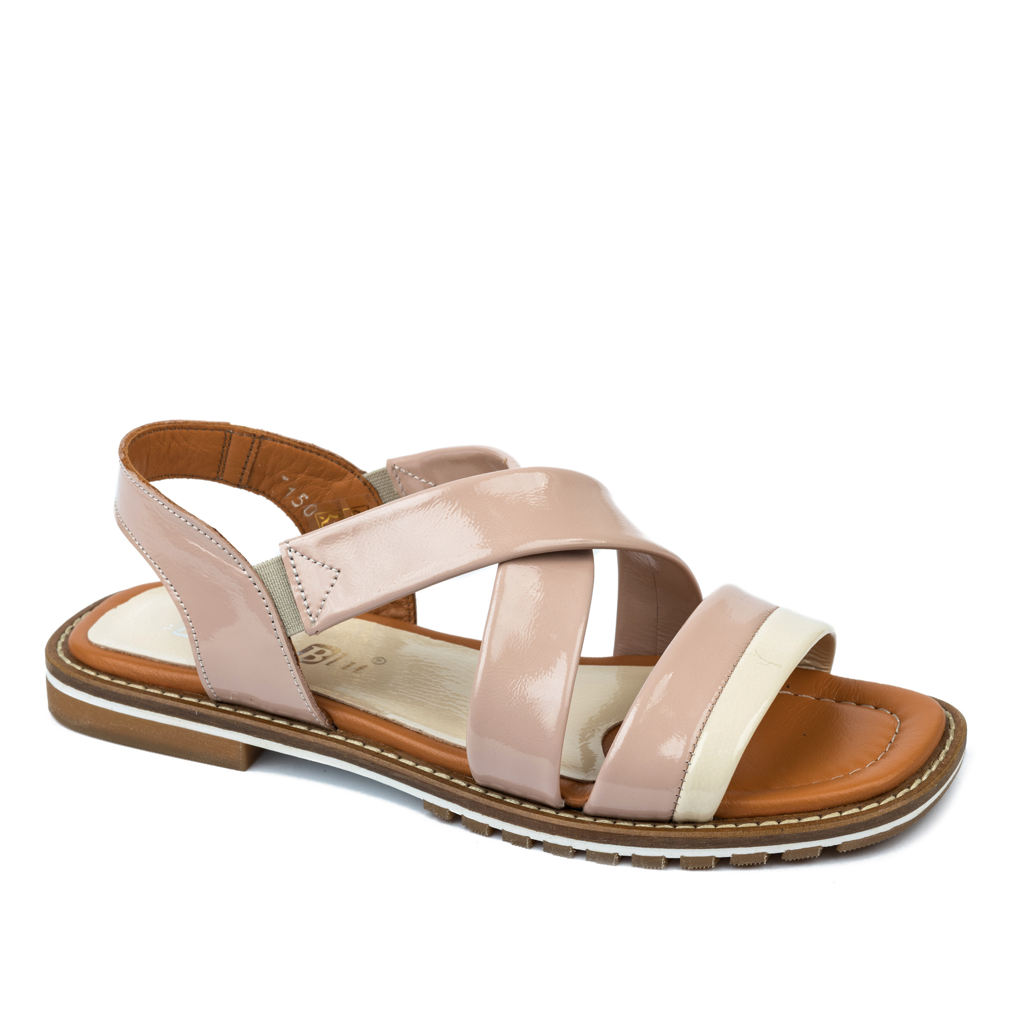 Leather sandals A646 - POWDER ROSE