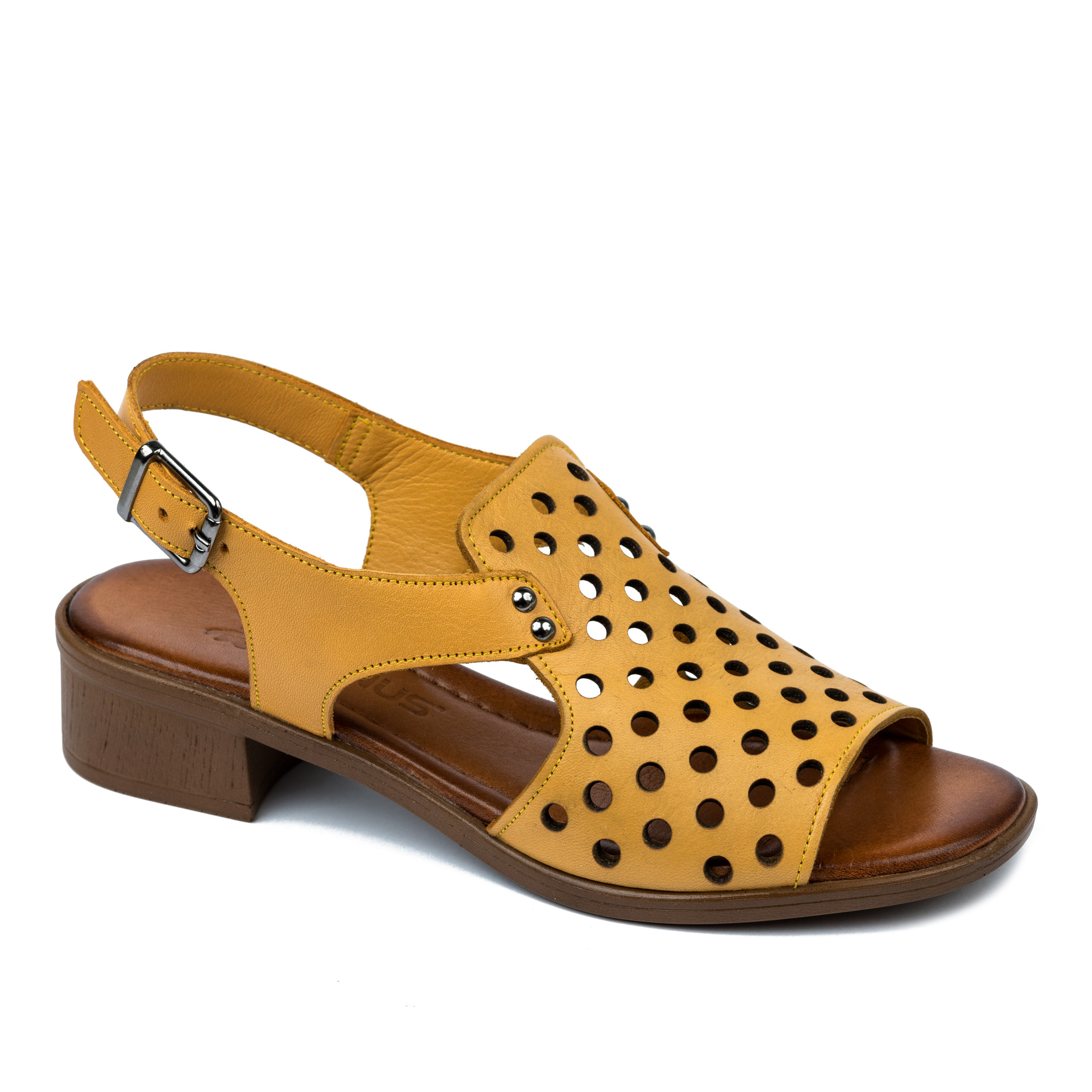 Leather sandals A473 - YELLOW