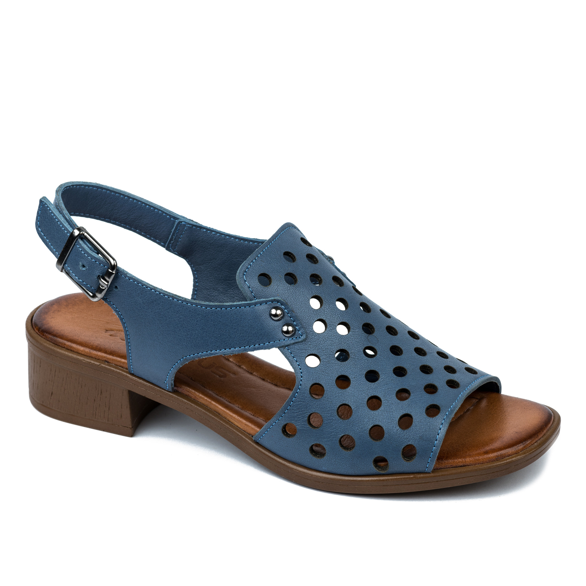 Leather sandals A473 - BLUE