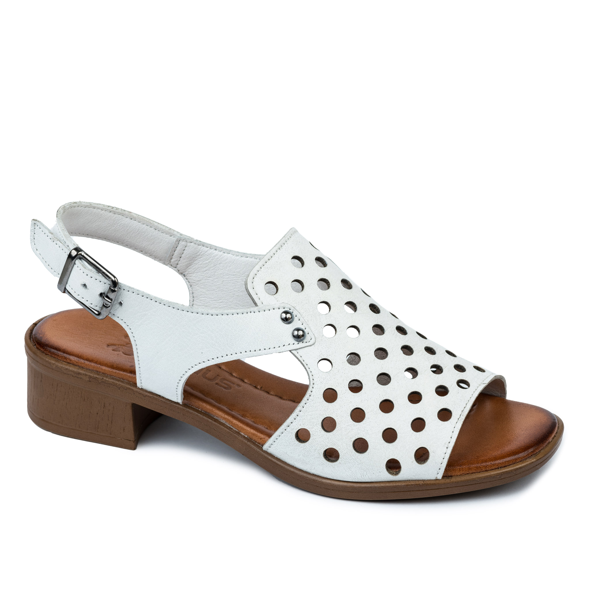 Leather sandals A473 - WHITE