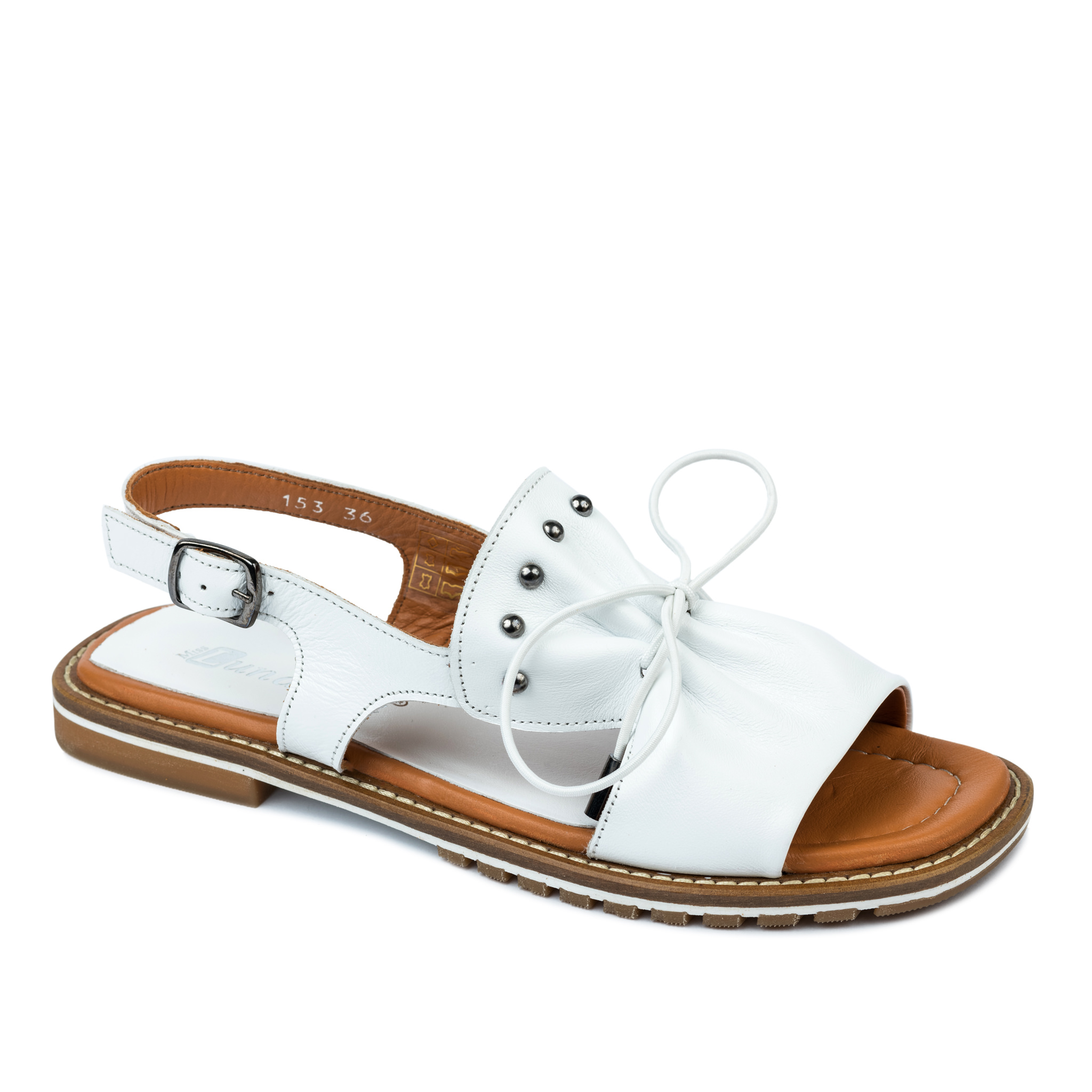 Leather sandals A649 - WHITE