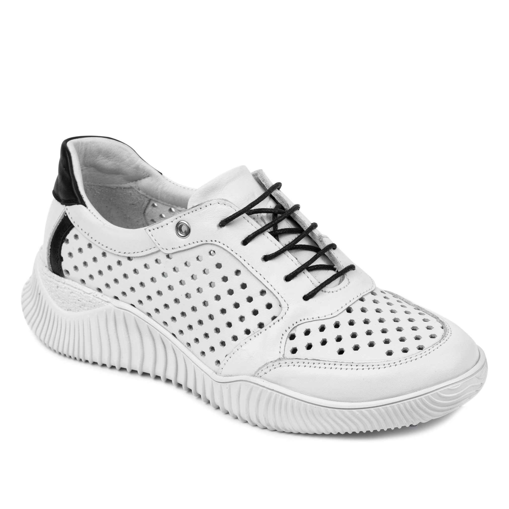 Leather sneakers A652 - WHITE