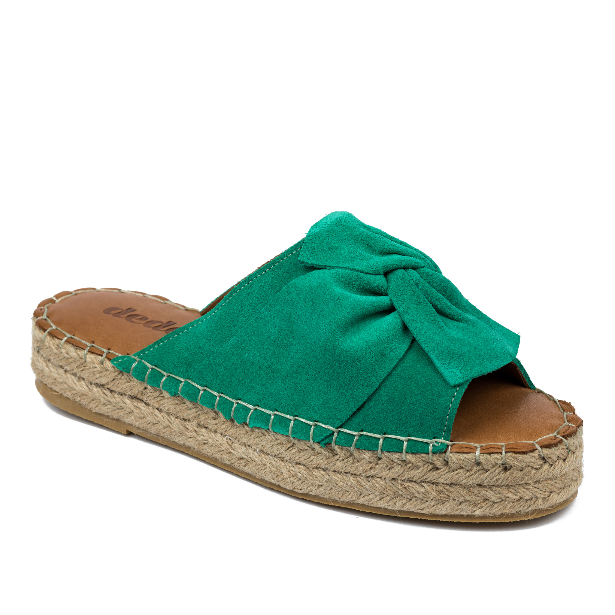 Leather slippers A658 - GREEN