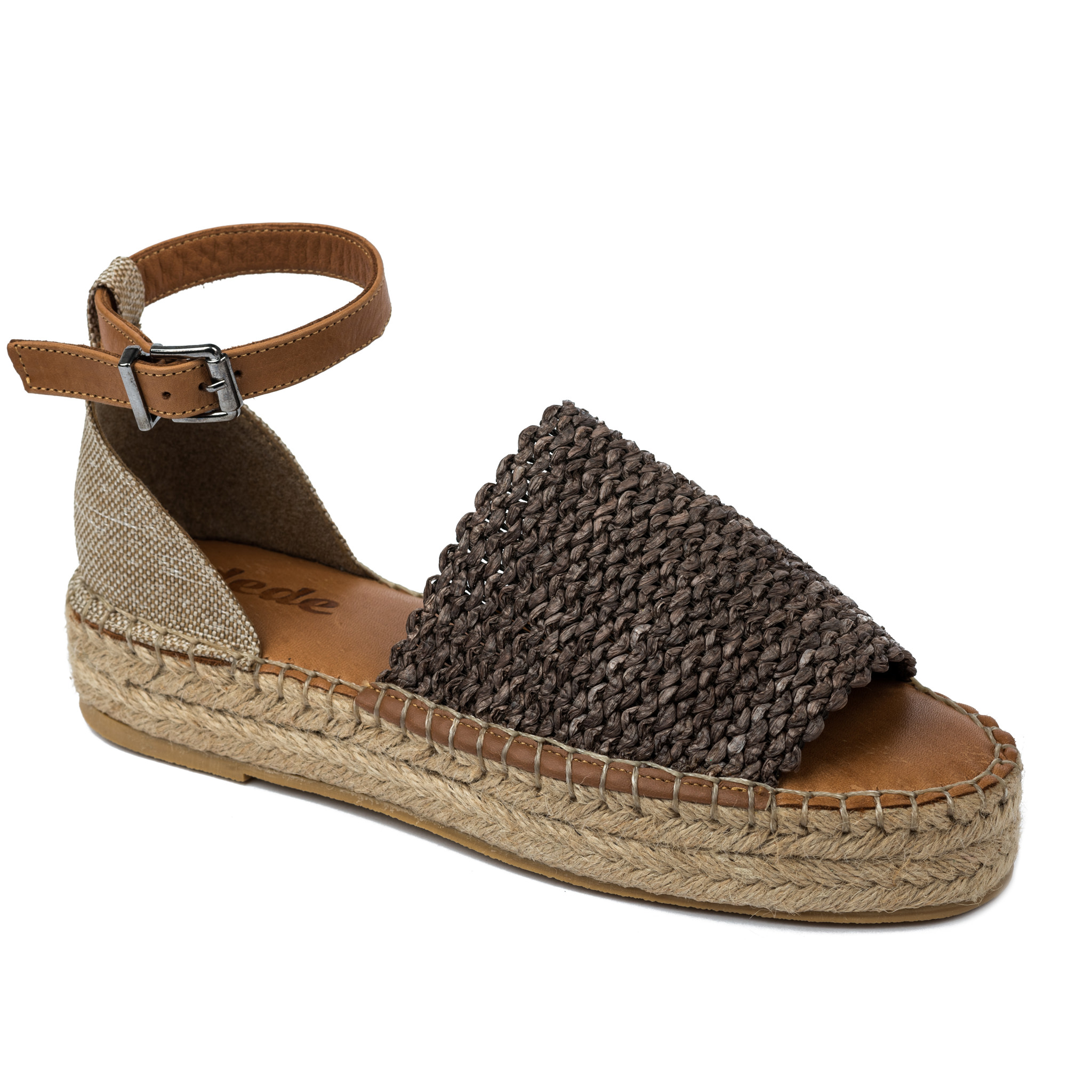 Leather espadrilles A663 - BROWN