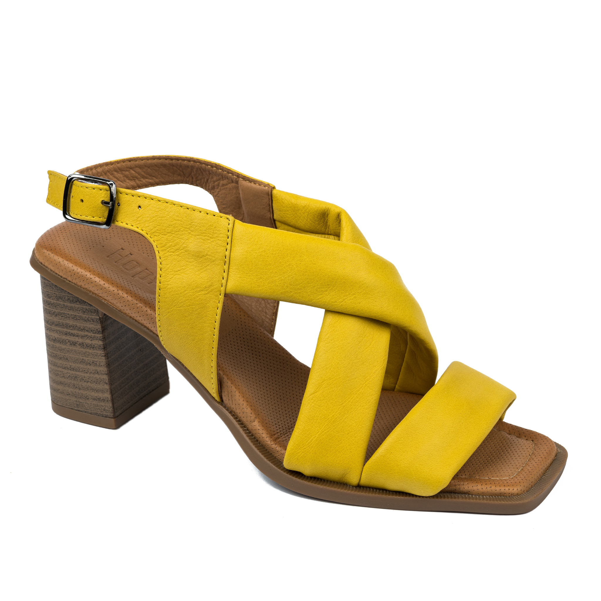 Leather sandals A671 - YELLOW