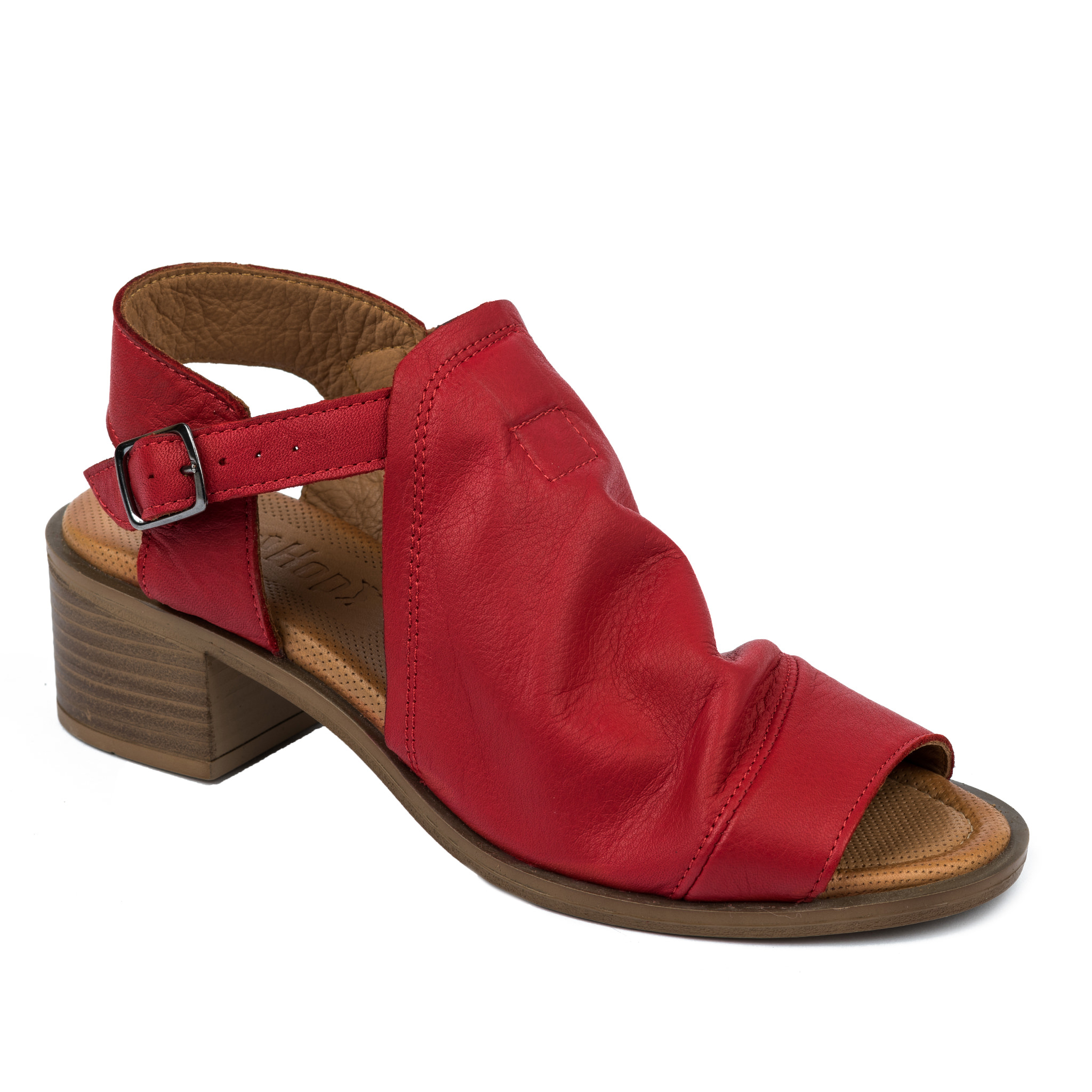 Leather sandals A673 - RED
