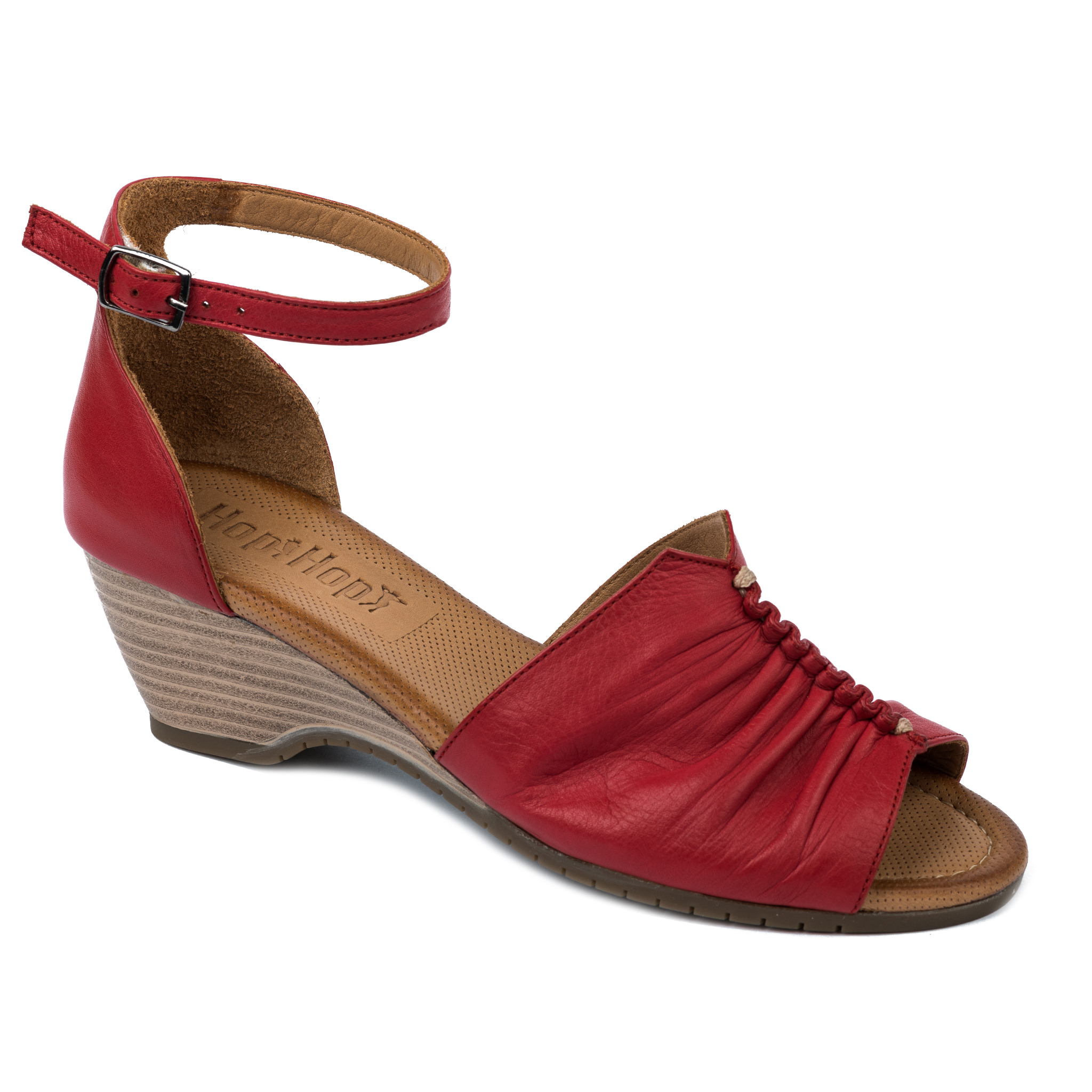 Leather sandals A674 - RED