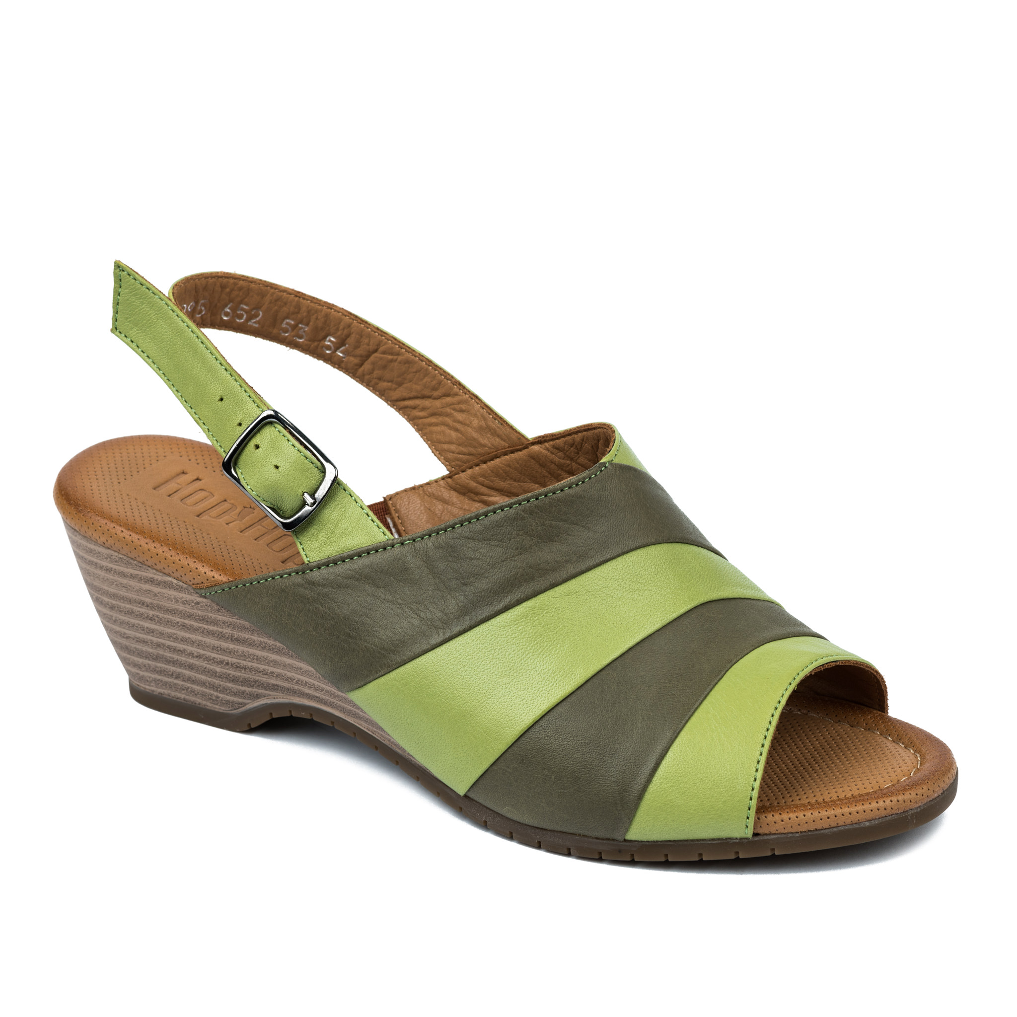 Leather sandals A677 - GREEN