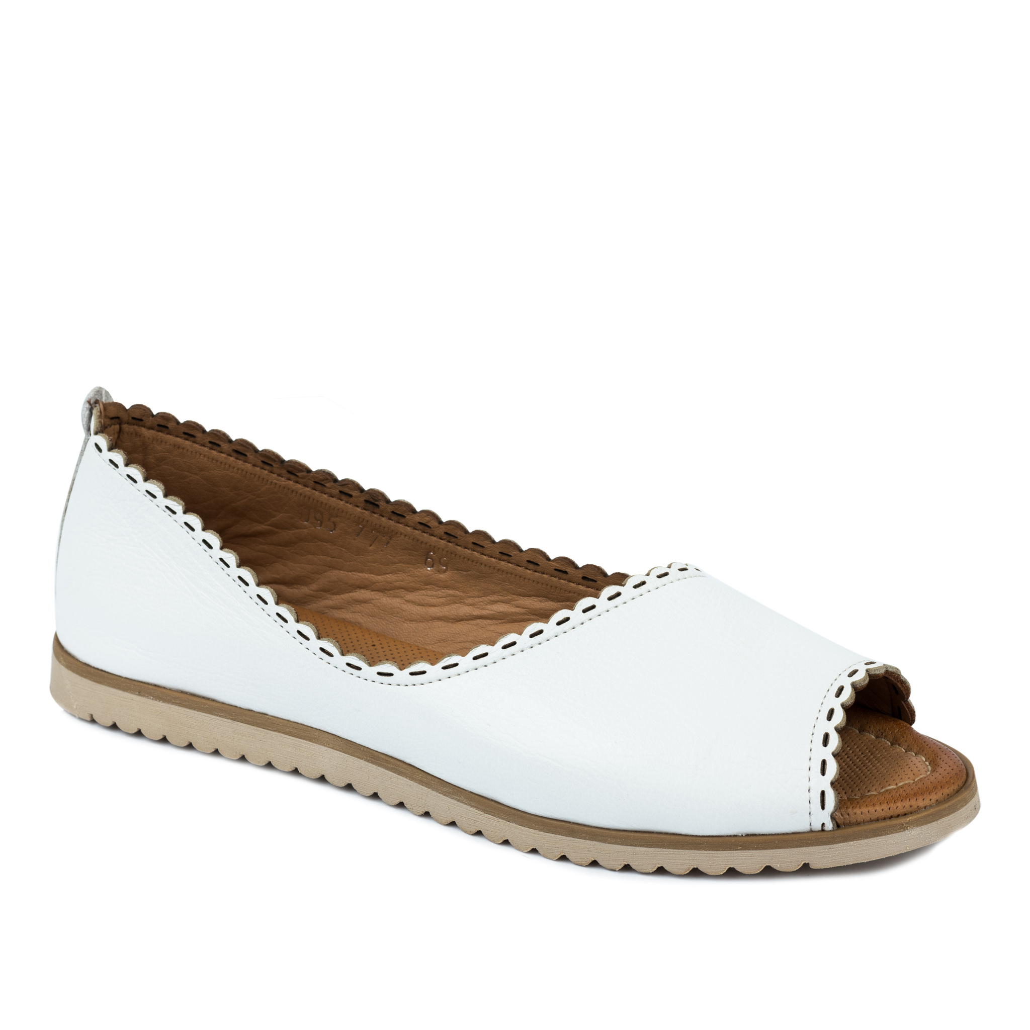 Leather sandals A680 - WHITE