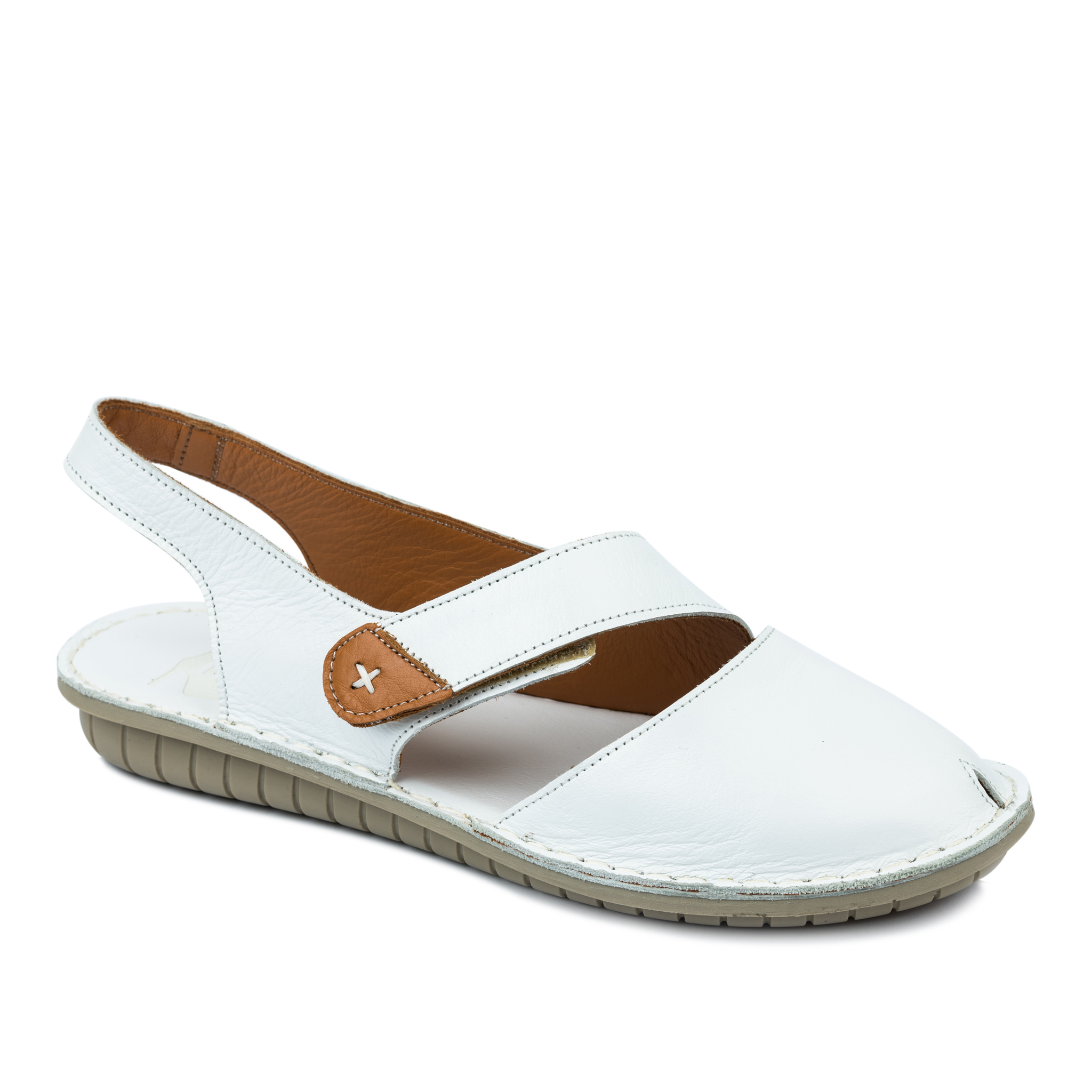 Leather sandals A681 - WHITE