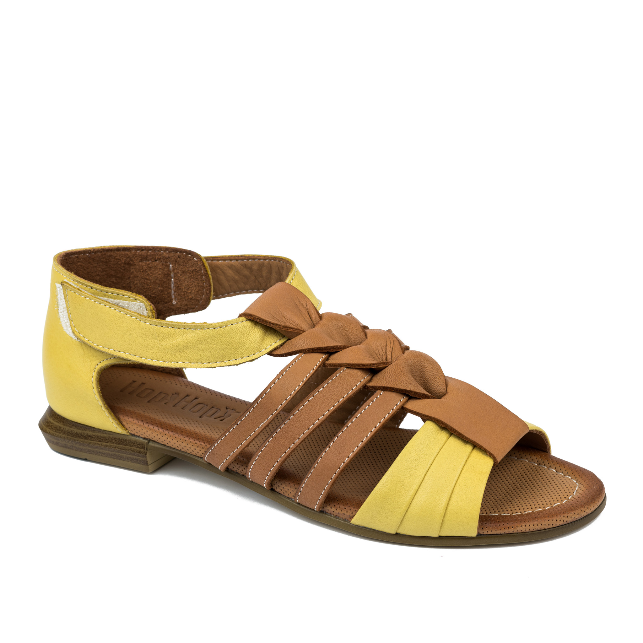 Leather sandals A682 - YELLOW