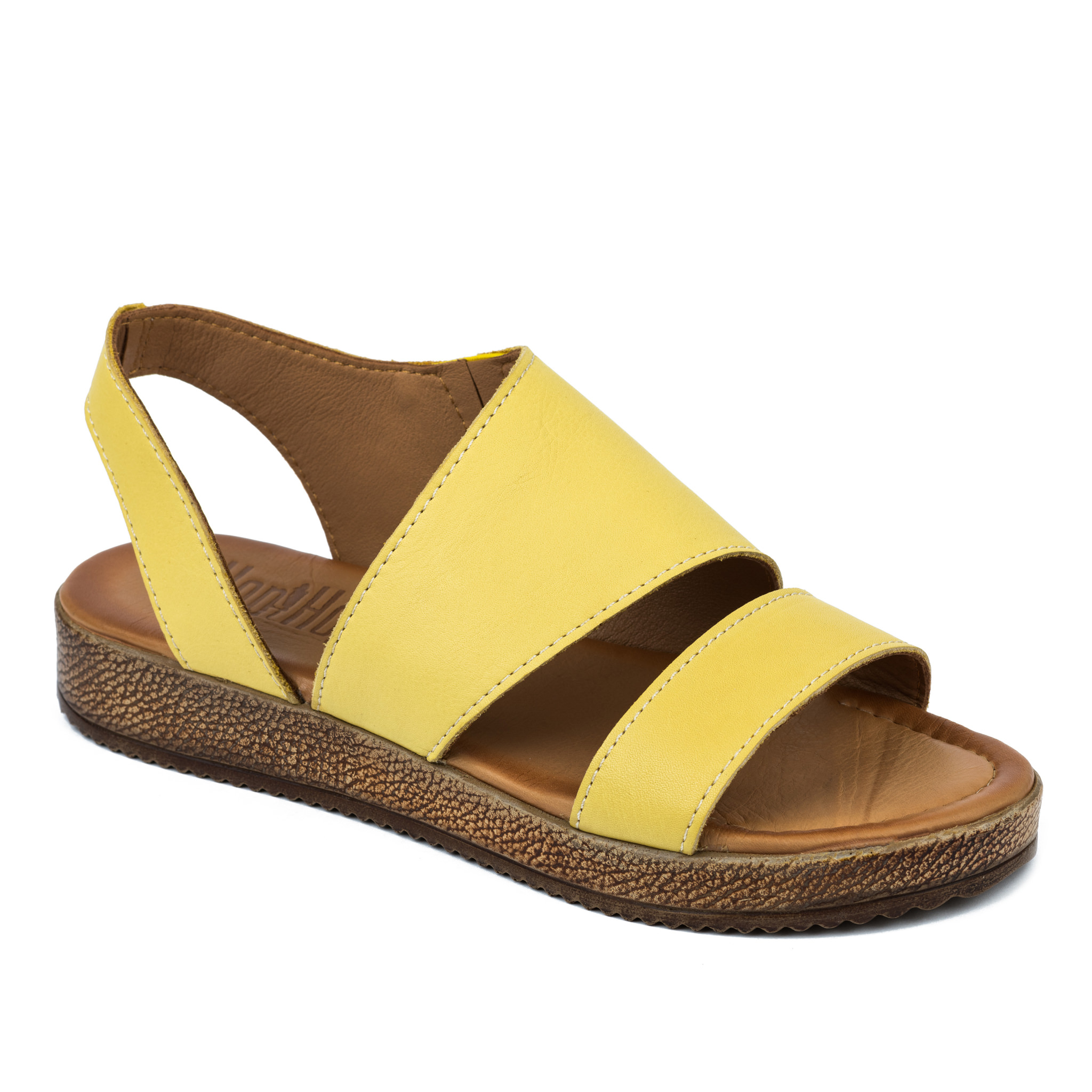 Leather sandals A683 - YELLOW