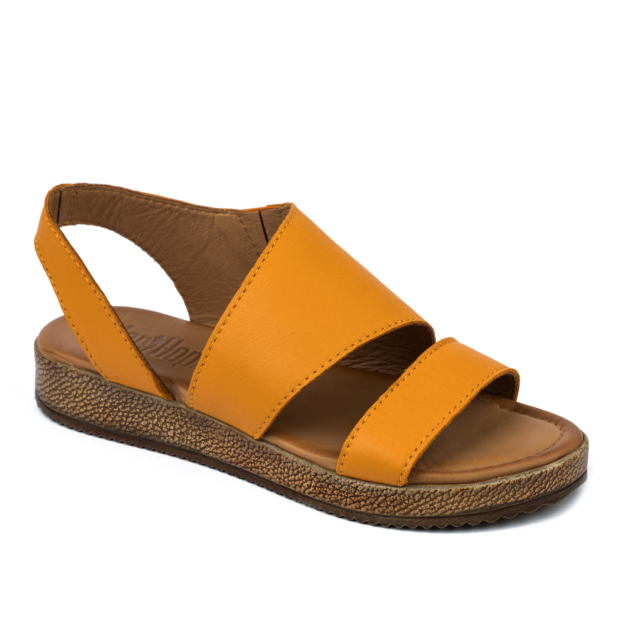 Leather sandals A683 - ORANGE