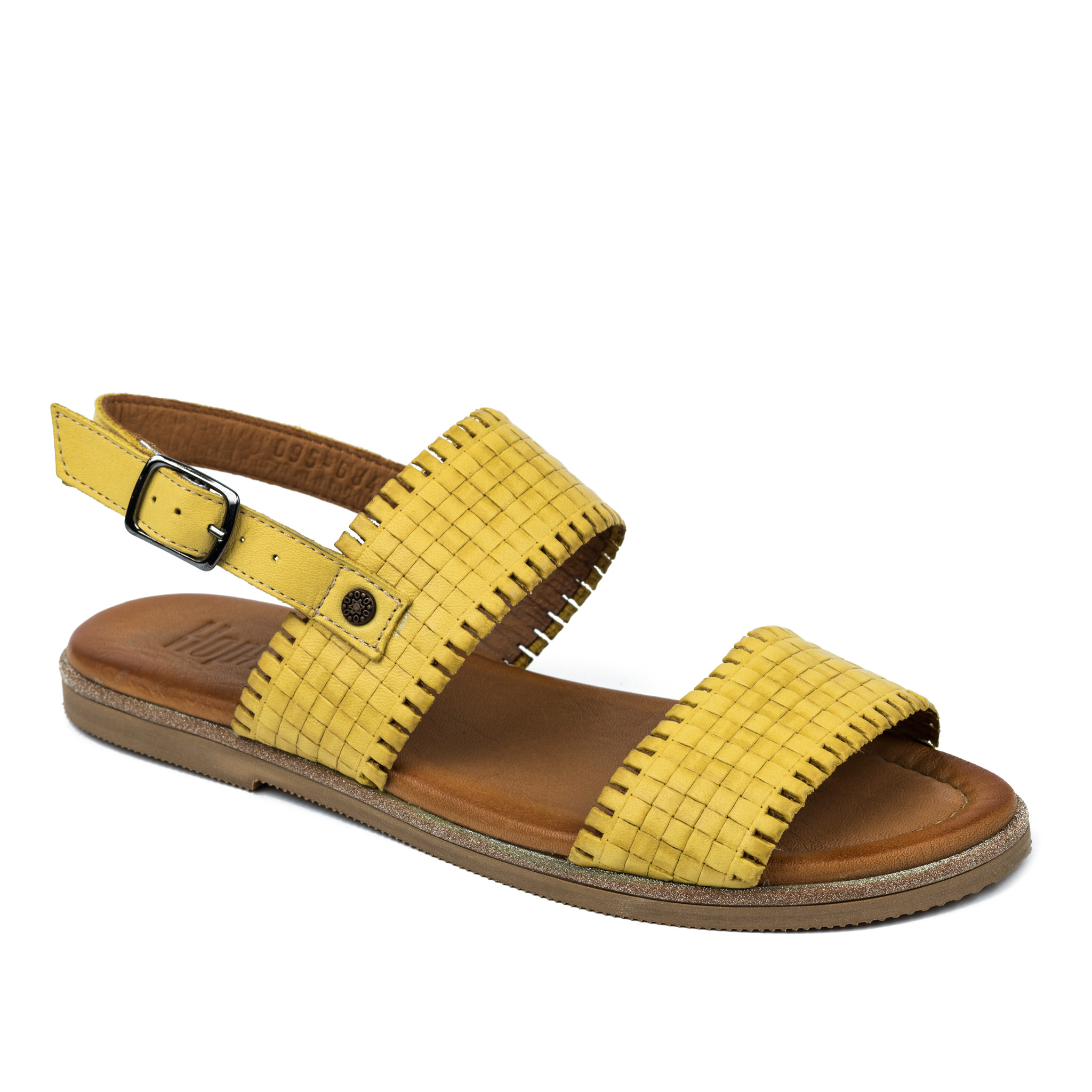 Leather sandals A684 - YELLOW