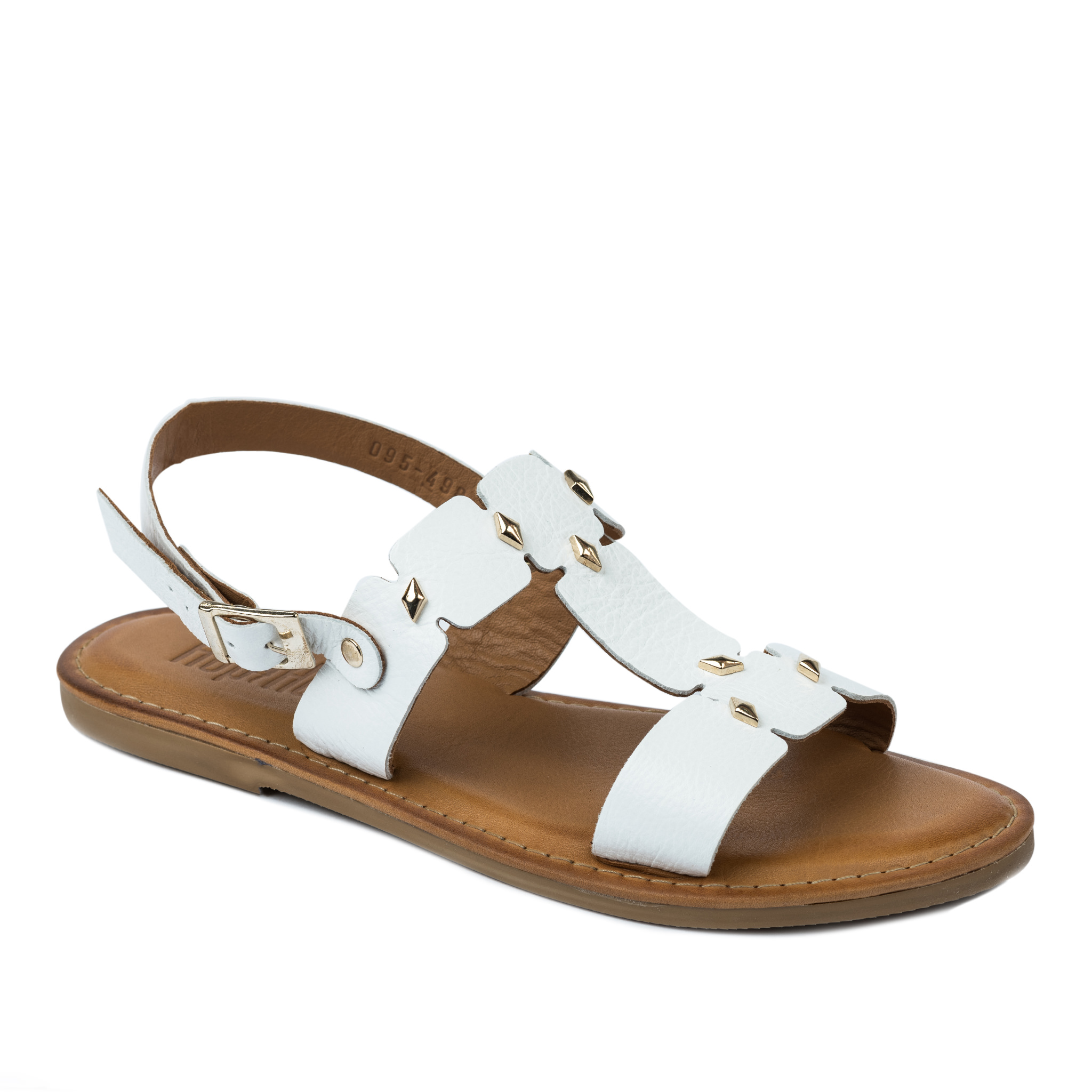 Leather sandals A685 - WHITE