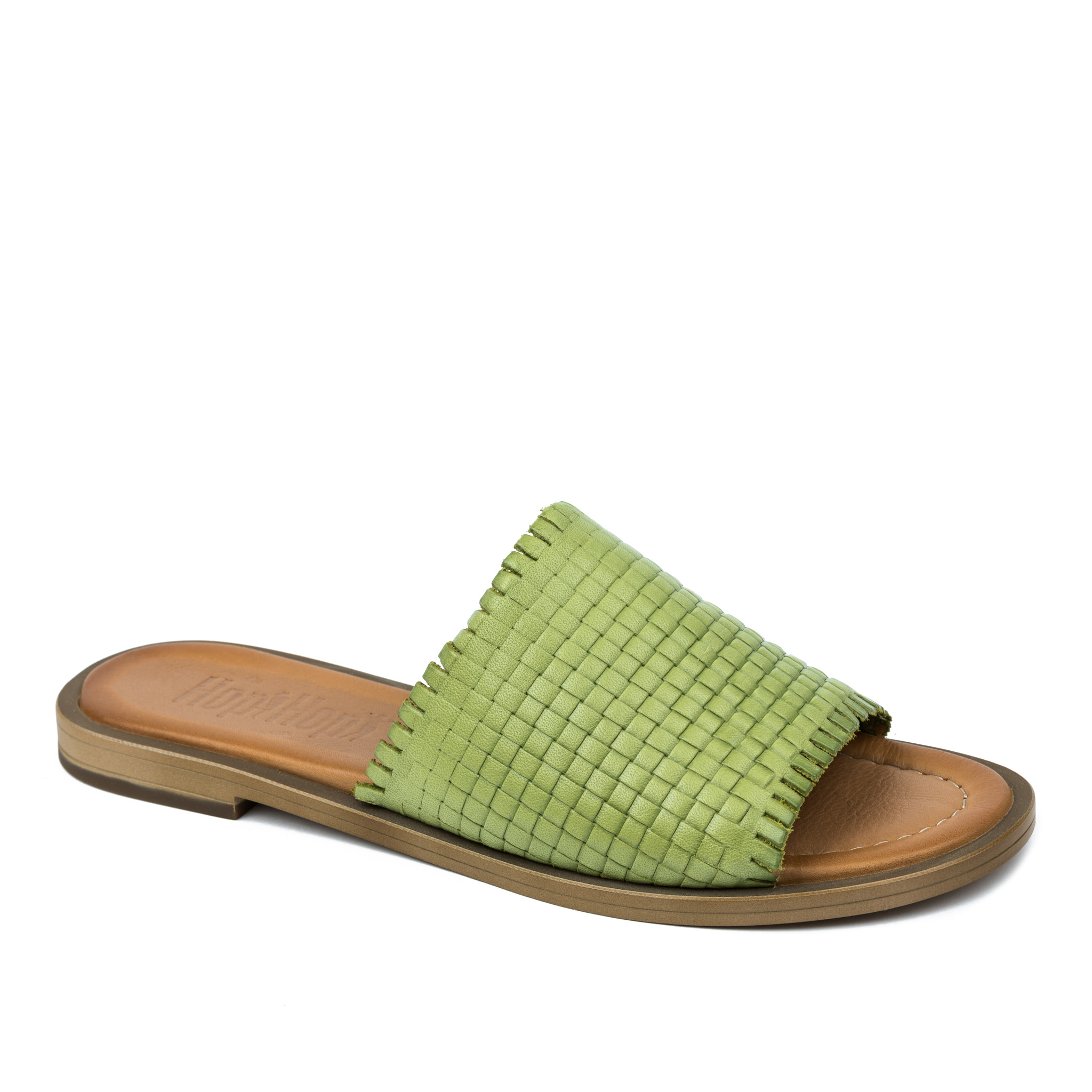 Leather slippers A688 - GREEN