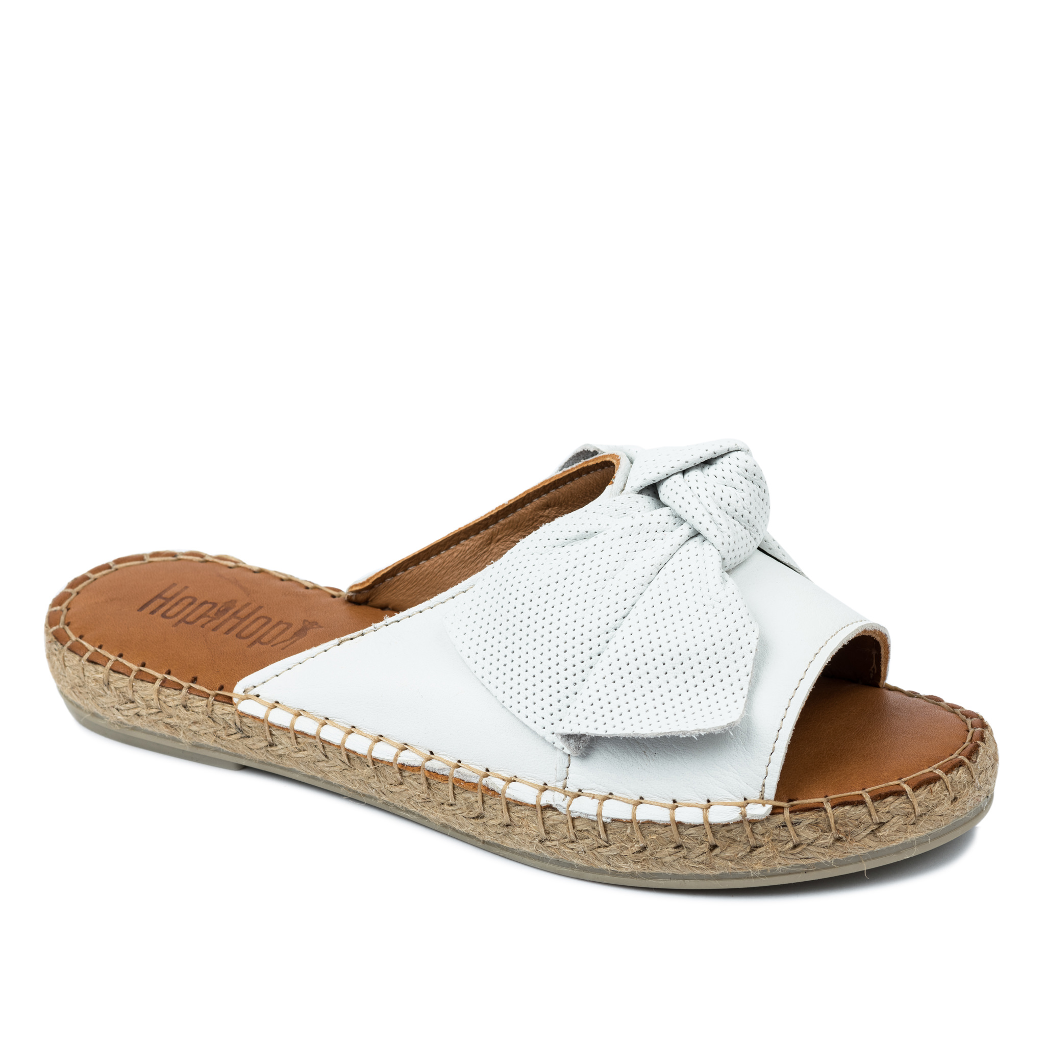 Leather slippers A689 - WHITE