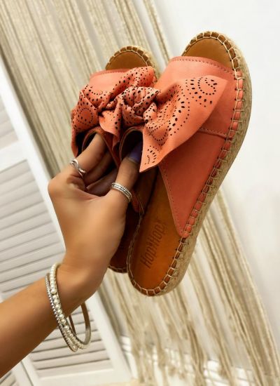 Leather slippers TARINI - ROSE