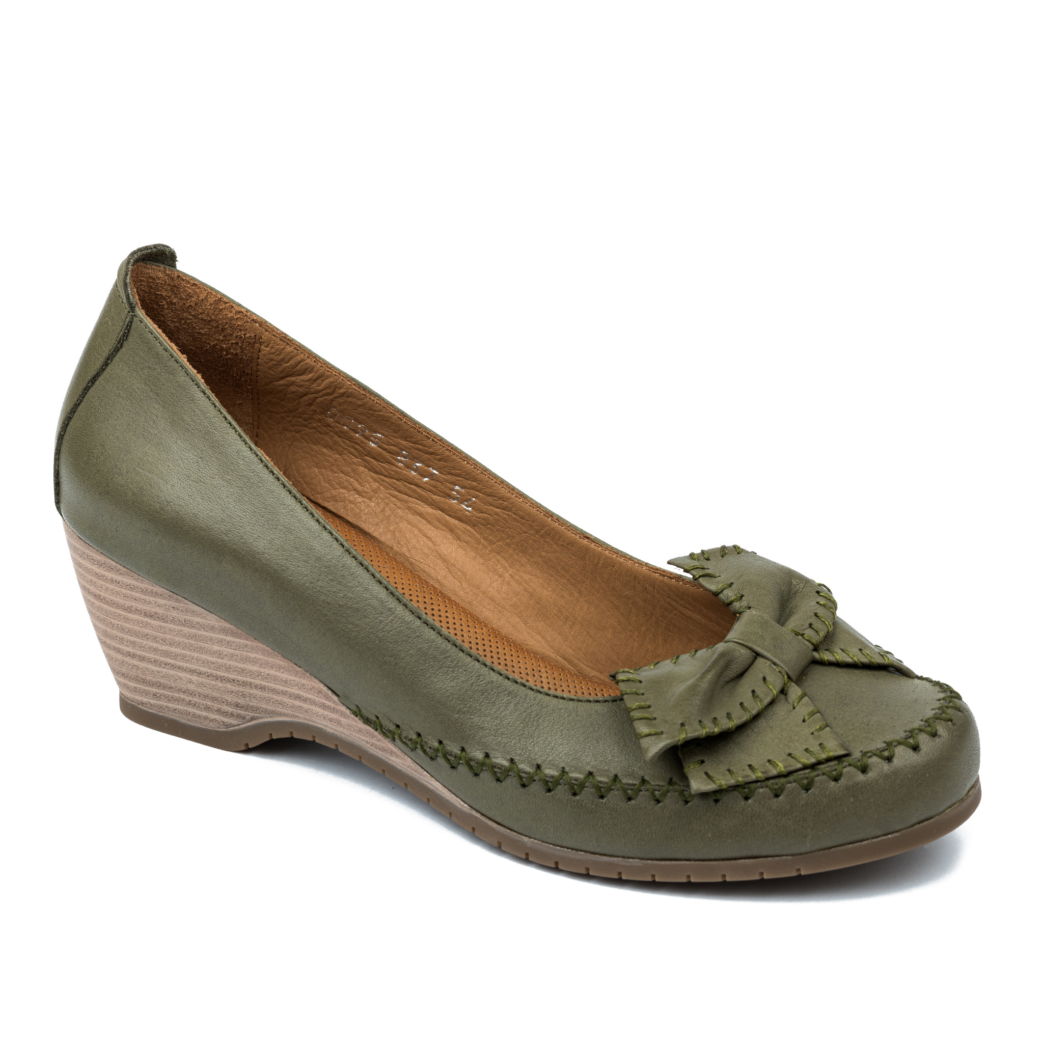 Leather high-heels A692 - DARK GREEN