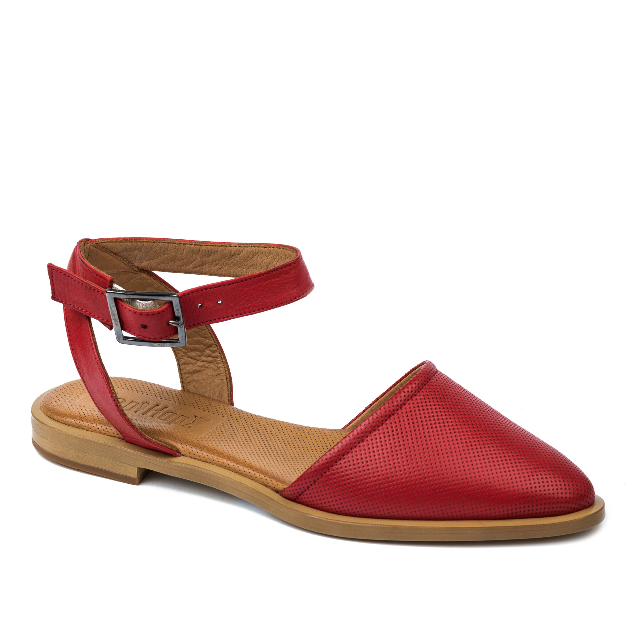 Leather sandals A697 - RED