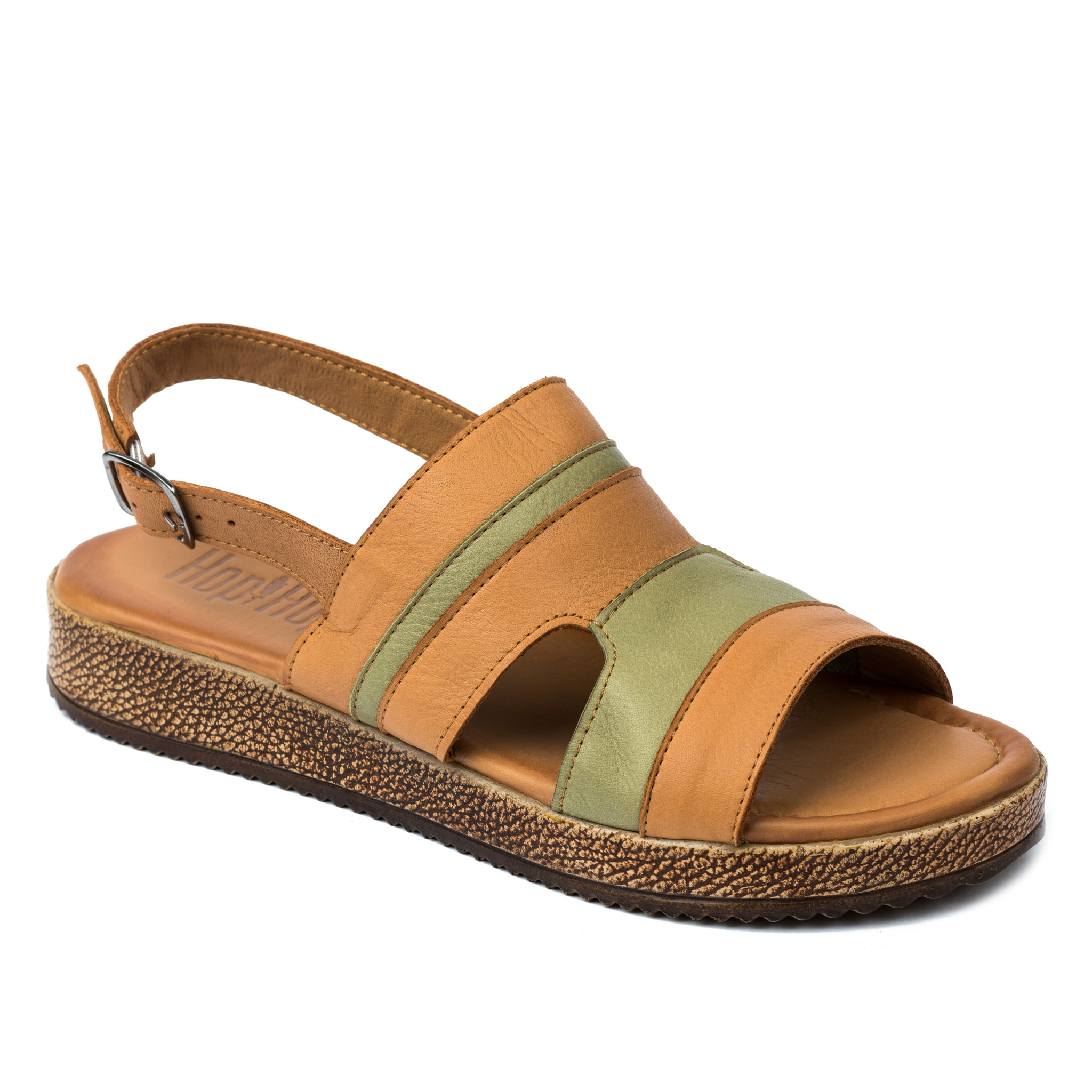 Leather sandals A699 - GREEN