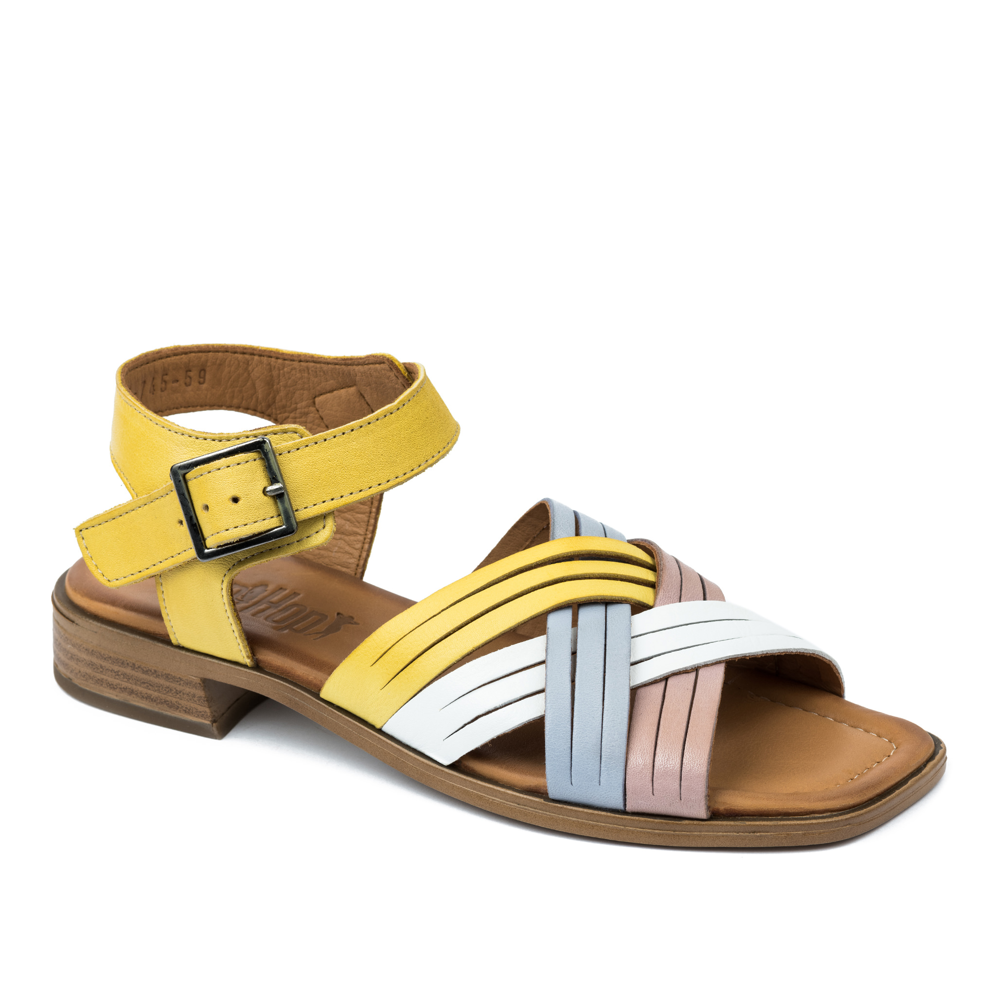 Leather sandals A703 - YELLOW