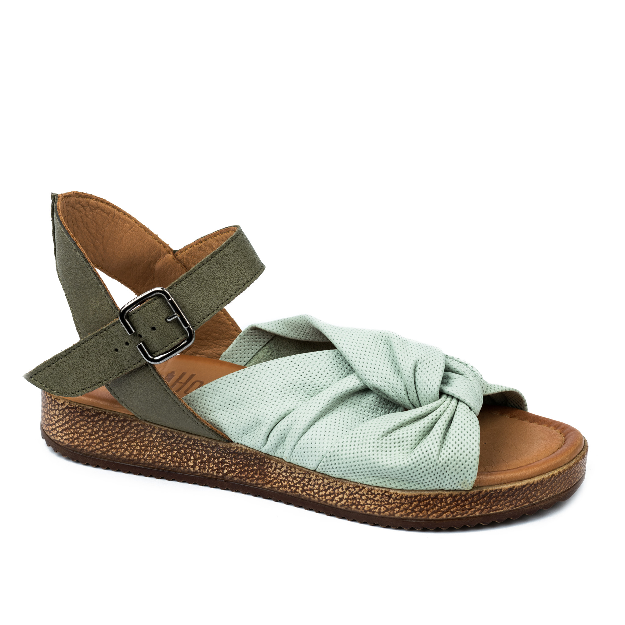 Leather sandals A704 - GREEN