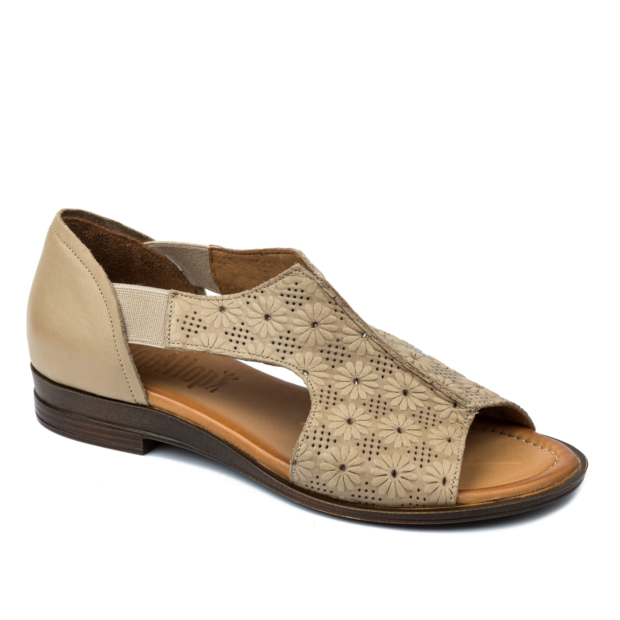 Leather sandals A705 - BEIGE