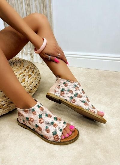 Leather sandals A707 - ROSE