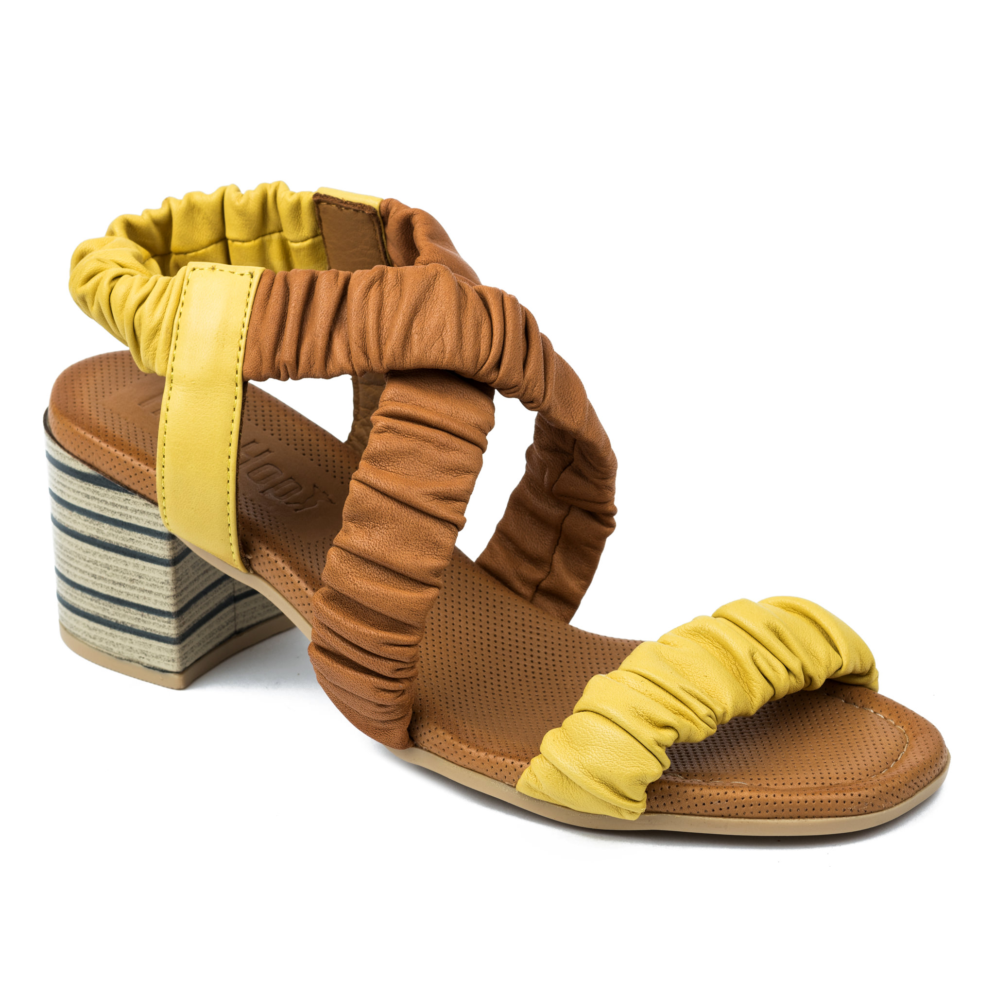 Leather sandals A712 - YELLOW