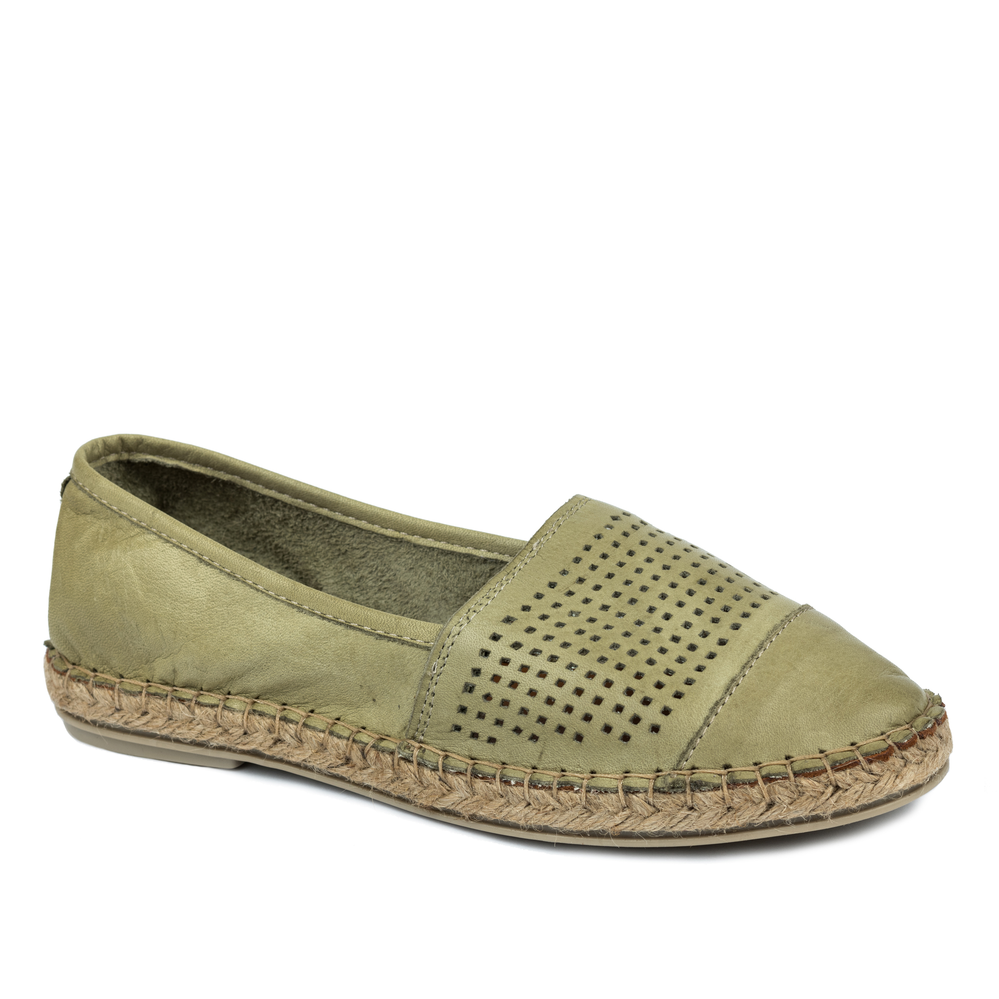 Leather espadrilles A740 - GREEN
