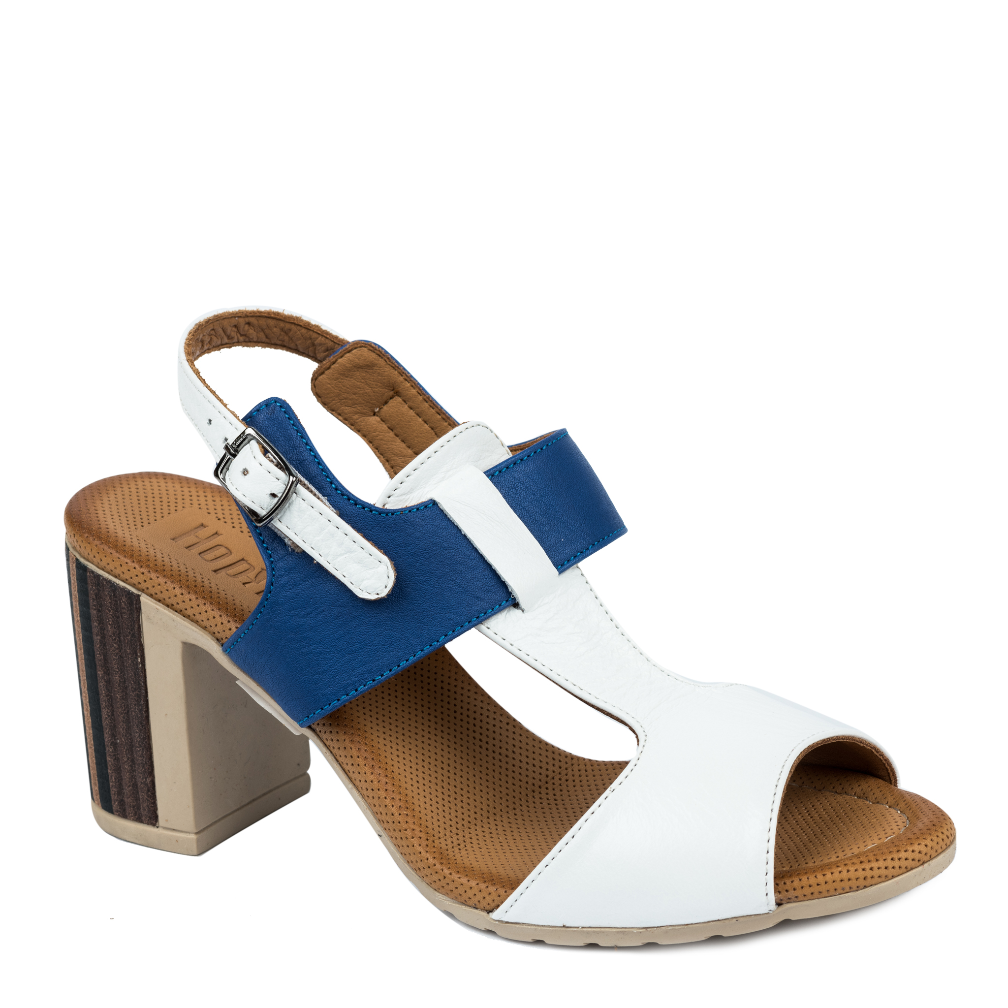Leather sandals A785 - WHITE
