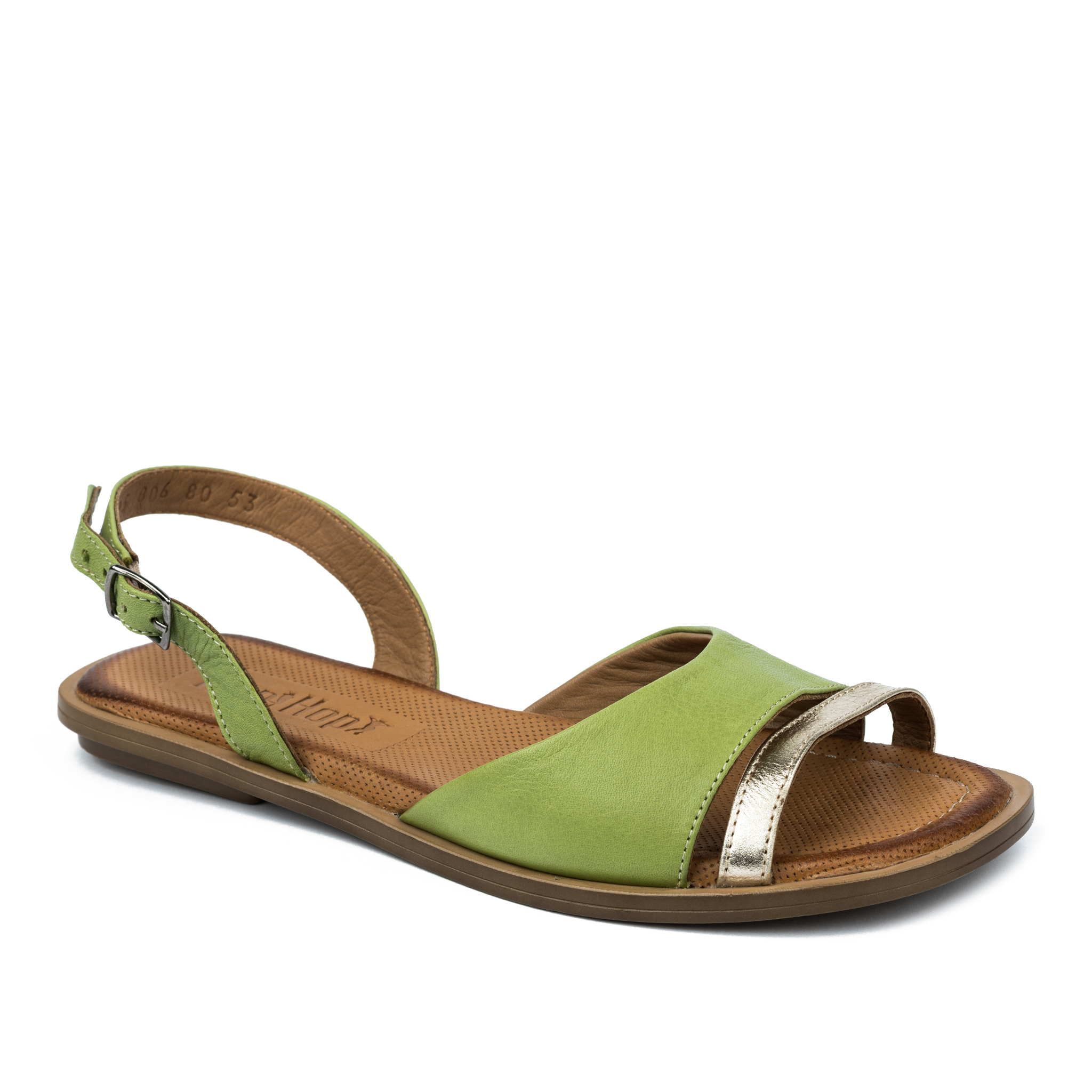Leather sandals A789 - GREEN