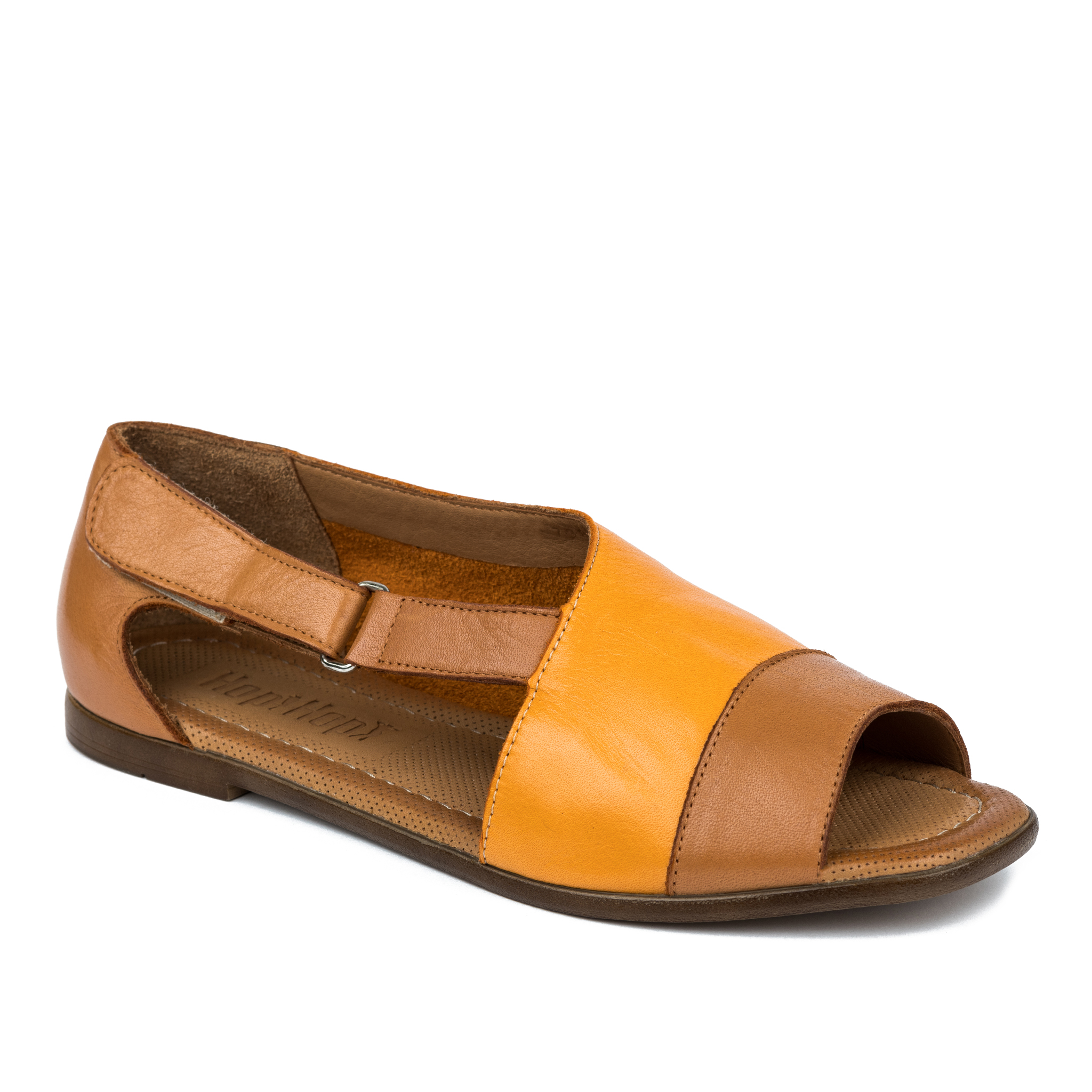 Leather sandals A791 - ORANGE