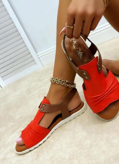 Leather sandals A812 - CORAL