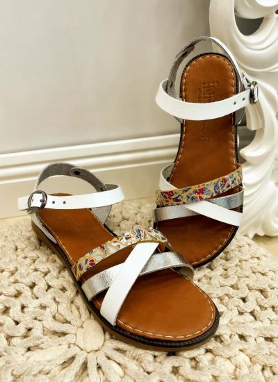 Leather sandals A935 - WHITE