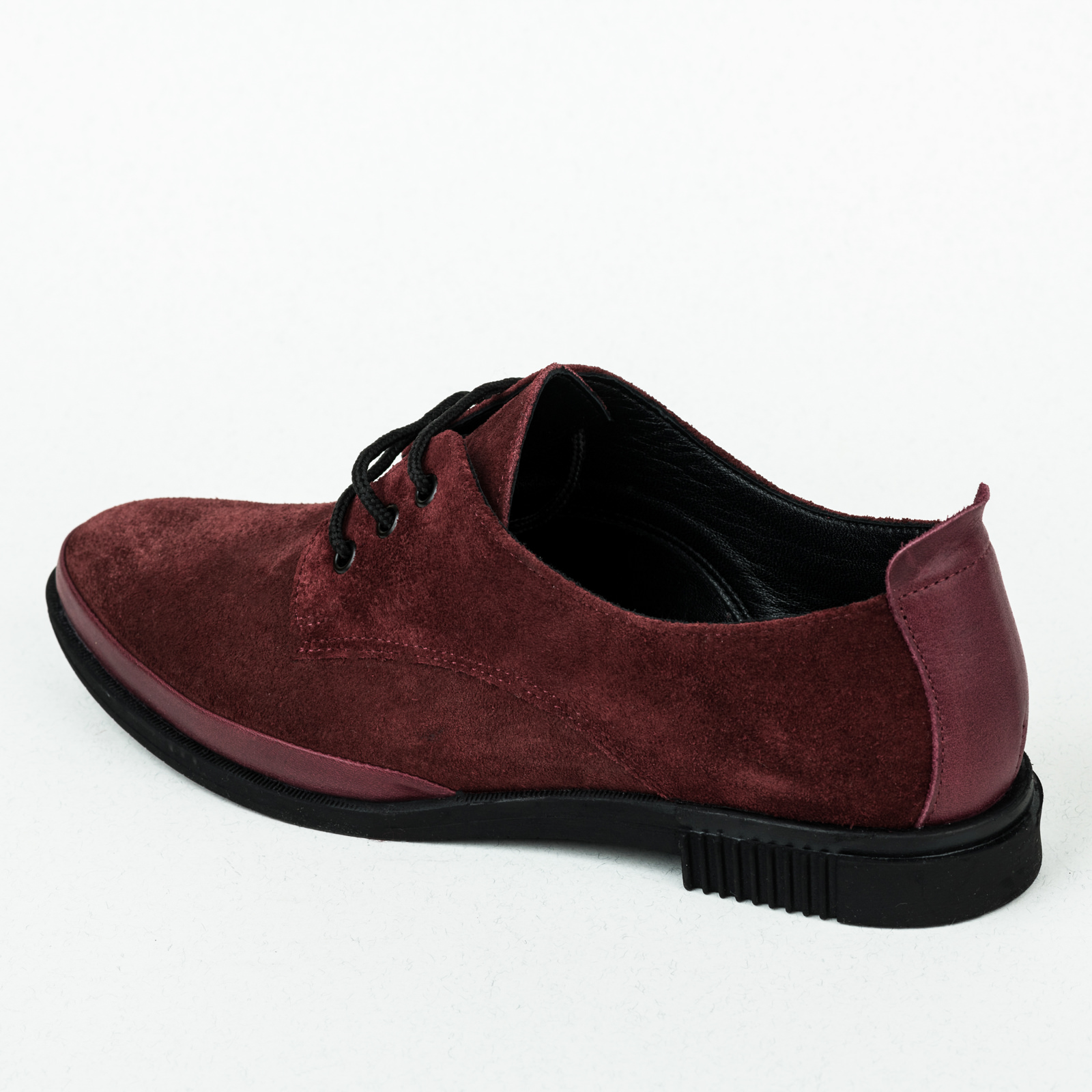 Leather shoes & flats B014 - WINE RED