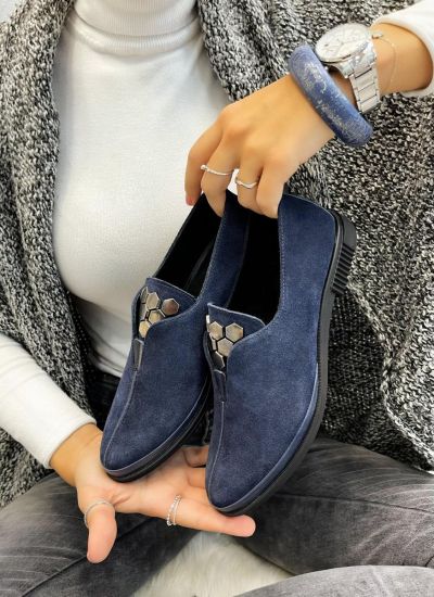 Leather shoes & flats B015 - NAVY