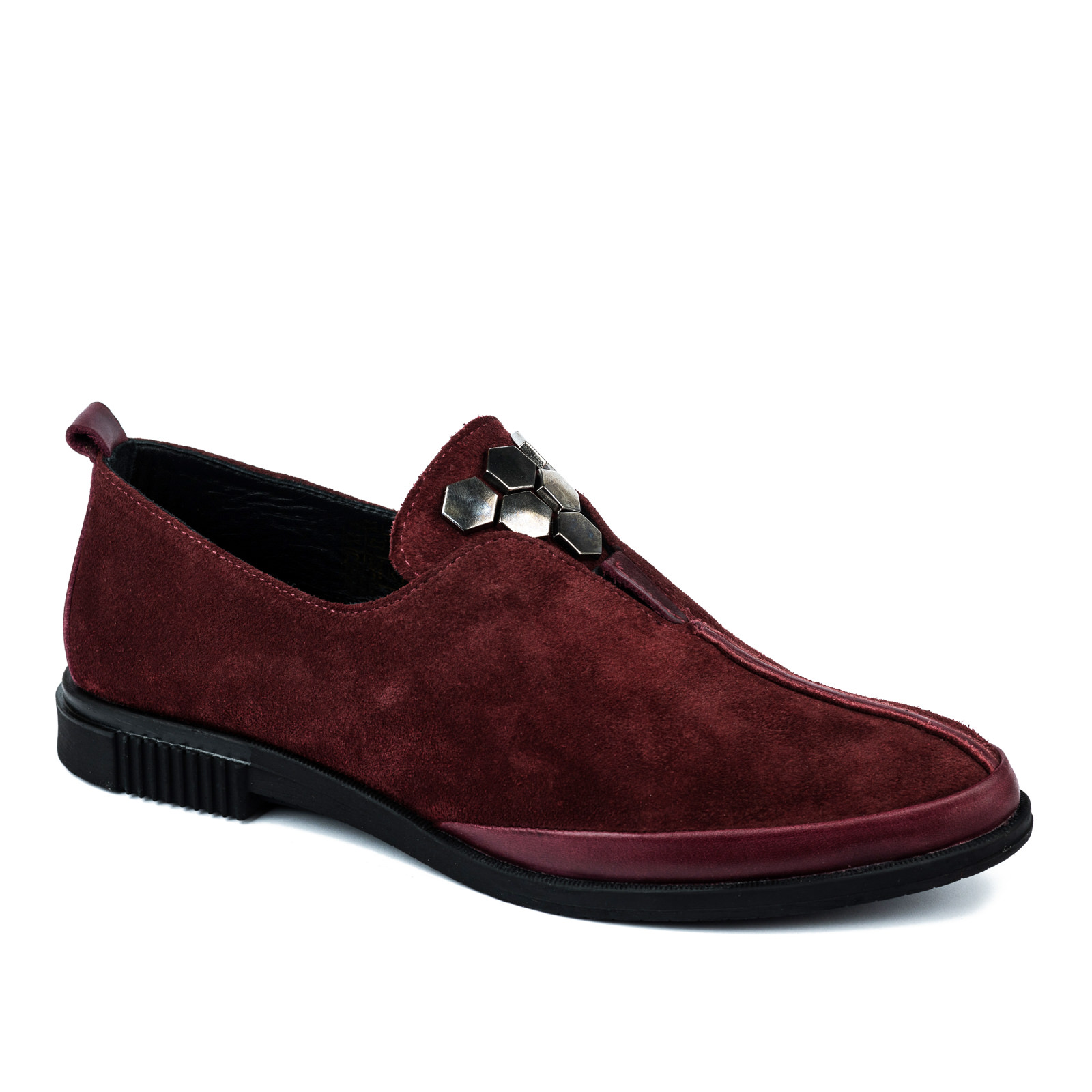 Leather shoes & flats B015 - WINE RED