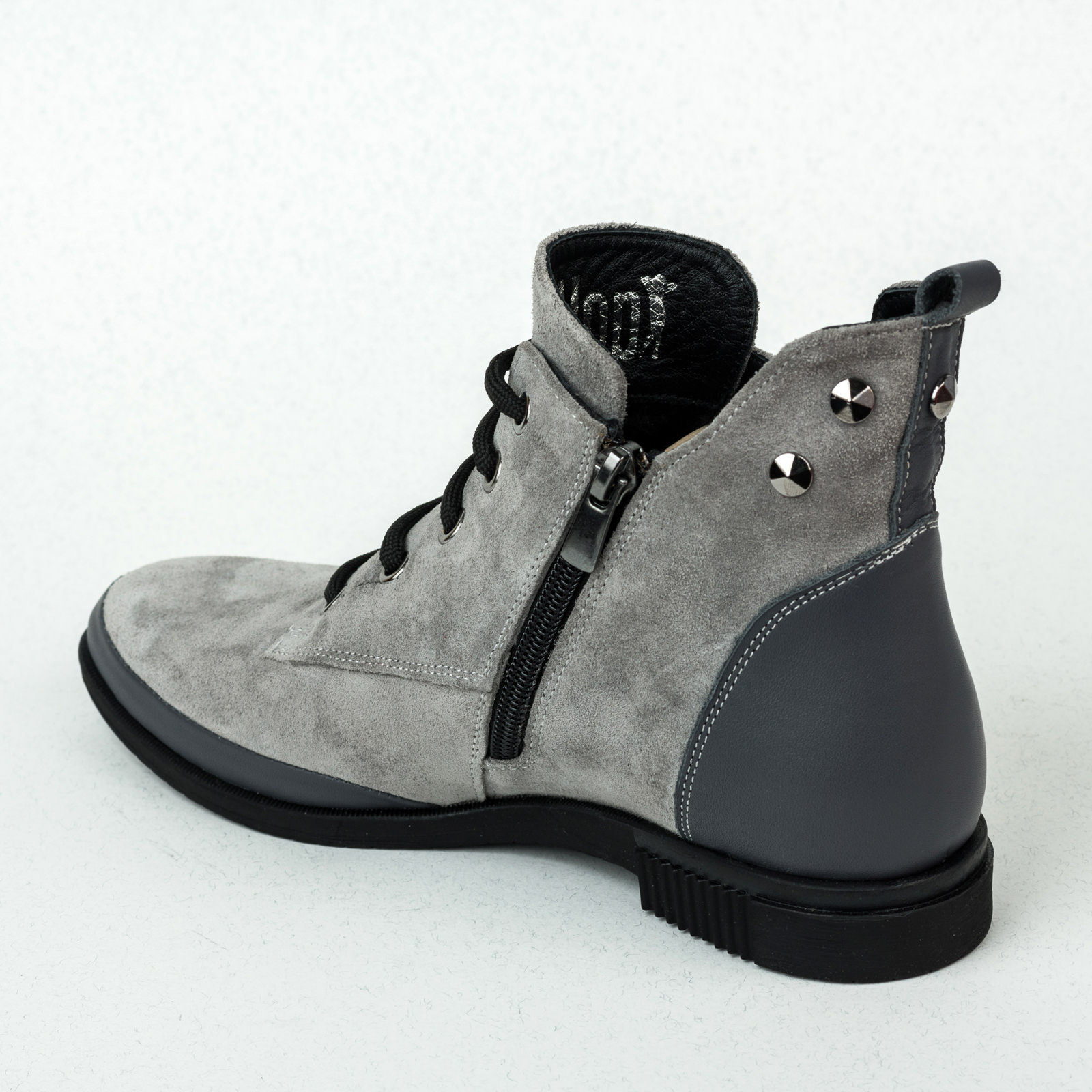 Leather ankle boots B017 - GREY