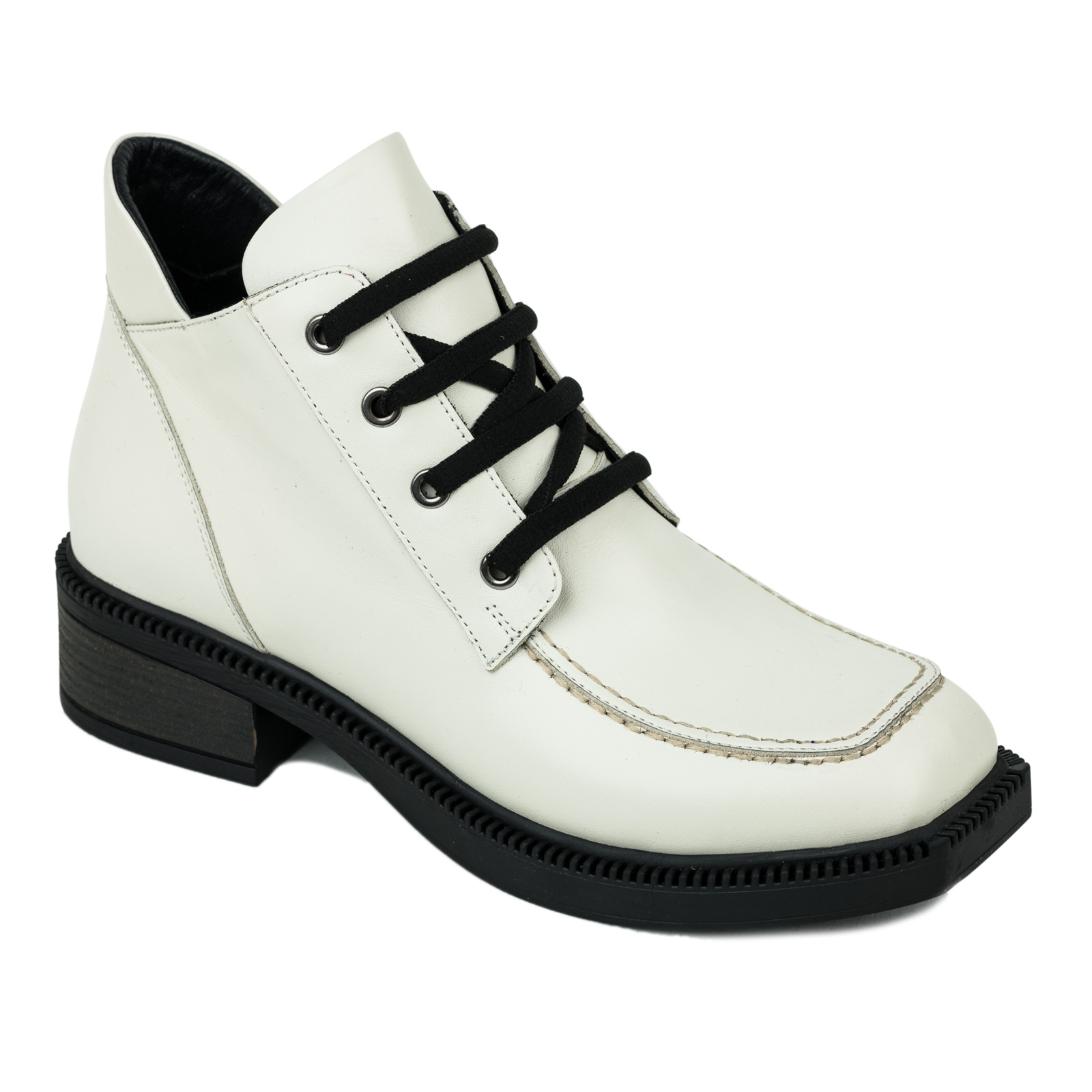 Leather ankle boots B039 - WHITE