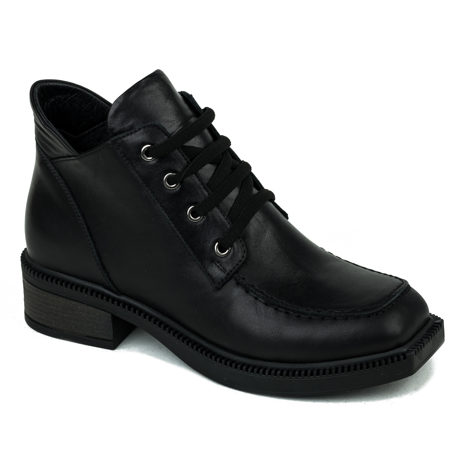 Leather ankle boots URSULA - BLACK