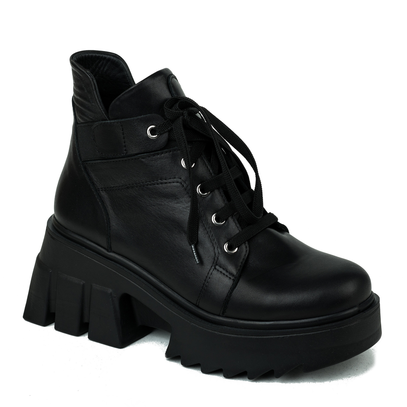 Leather ankle boots B040 - BLACK