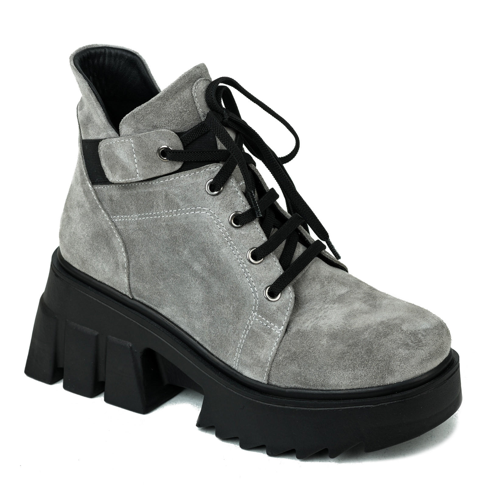 Leather ankle boots B041 - GREY