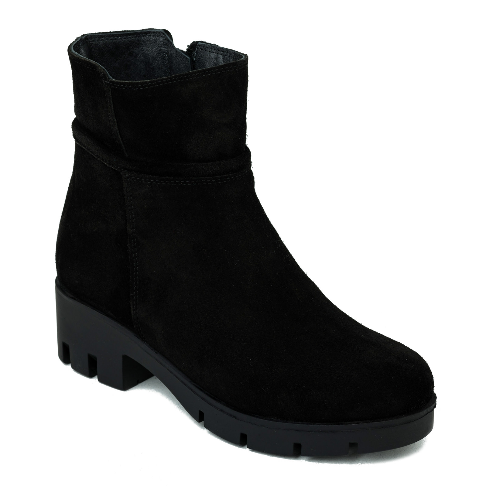 Leather ankle boots B042 - BLACK