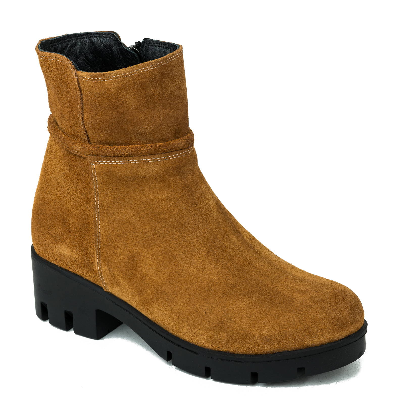 Leather ankle boots B042 - CAMEL