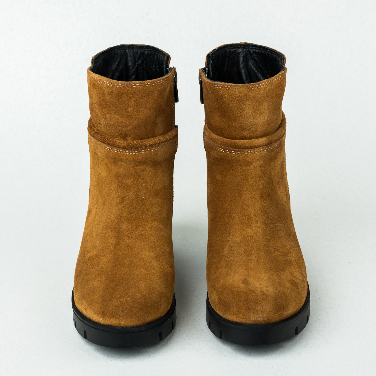 Leather ankle boots B042 - CAMEL