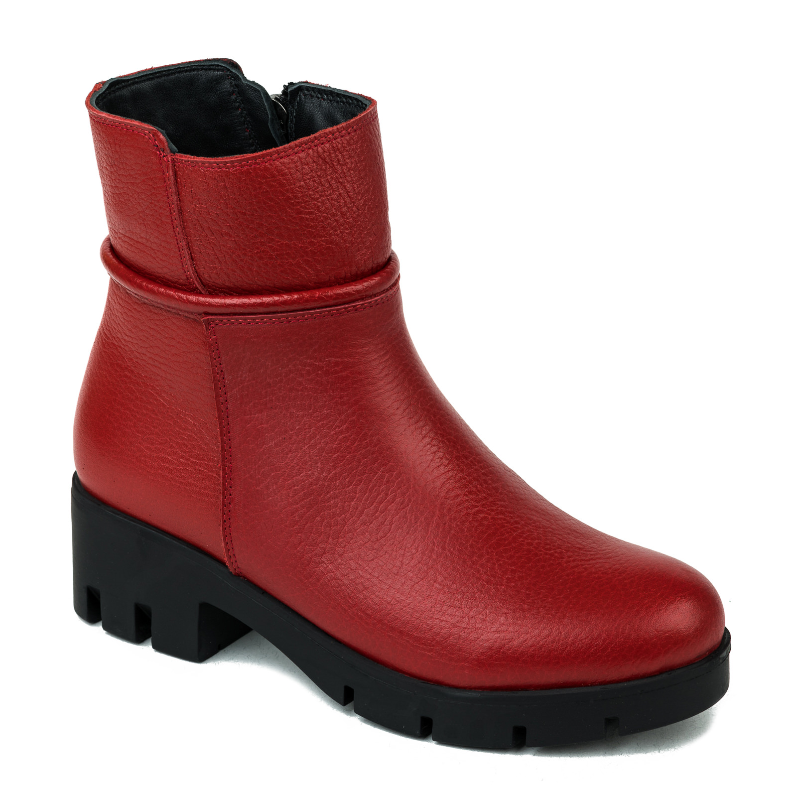 Leather ankle boots B043 - RED